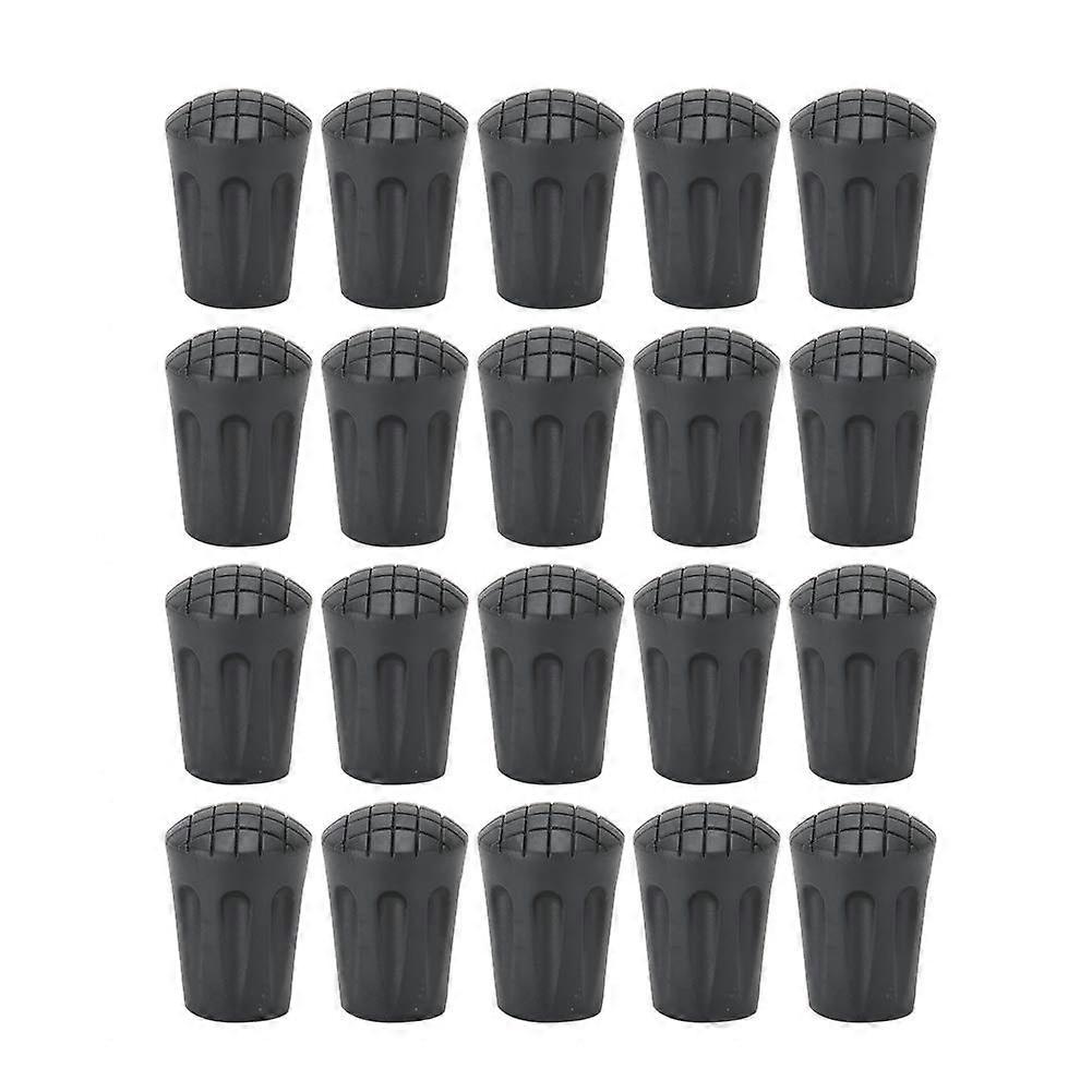 Reinforced Replacement Cane Tips 20-Piece Set, Plastic Cane Foot, Non-Slip Tips, Metal Seal, For Walking Canes