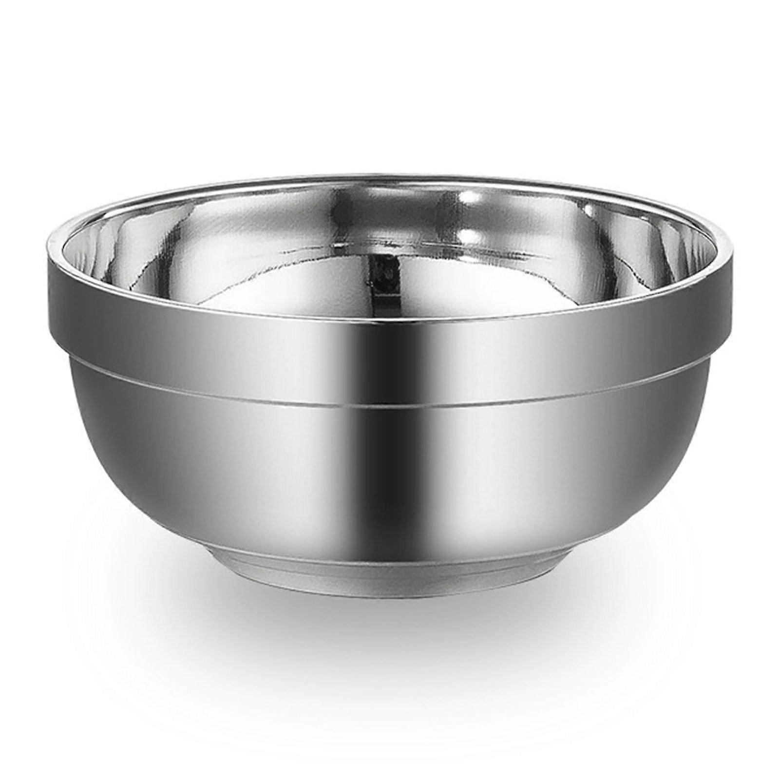 DoubleWalled Serving Bowl, Double Layer Metal Bowl, Round Bowl with Large Capacity, MultiPurpose Mixing Bowl for the Canteen in the Dorm