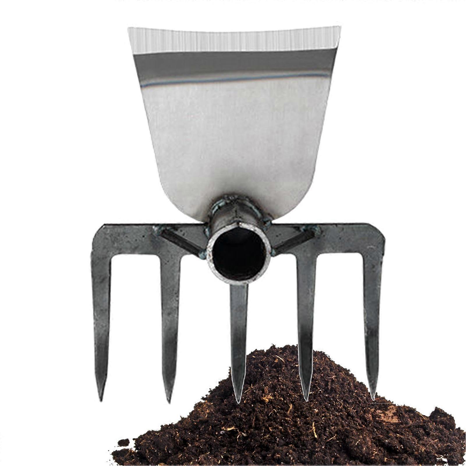 Garden Weed Puller Tool - 5 Teeth Manual Hoe Rake Scraper for Loosening Soil and Extracting Grass - Durable Lawn Care Tool