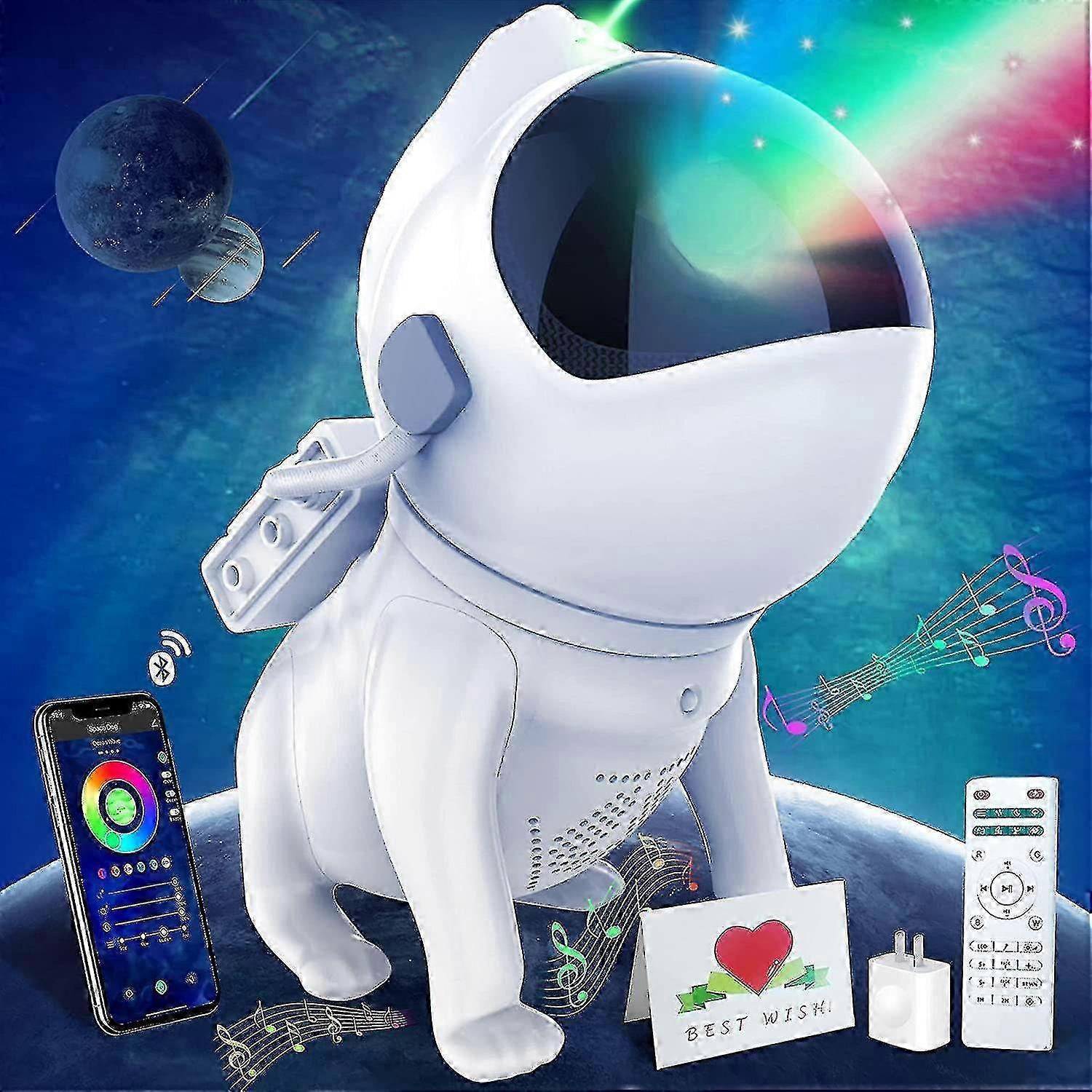 360° Adjustable Galaxy Projector with 21 Color Modes, Bluetooth Speaker, 8 White Noise Sounds, Space-Themed Room Decor Light