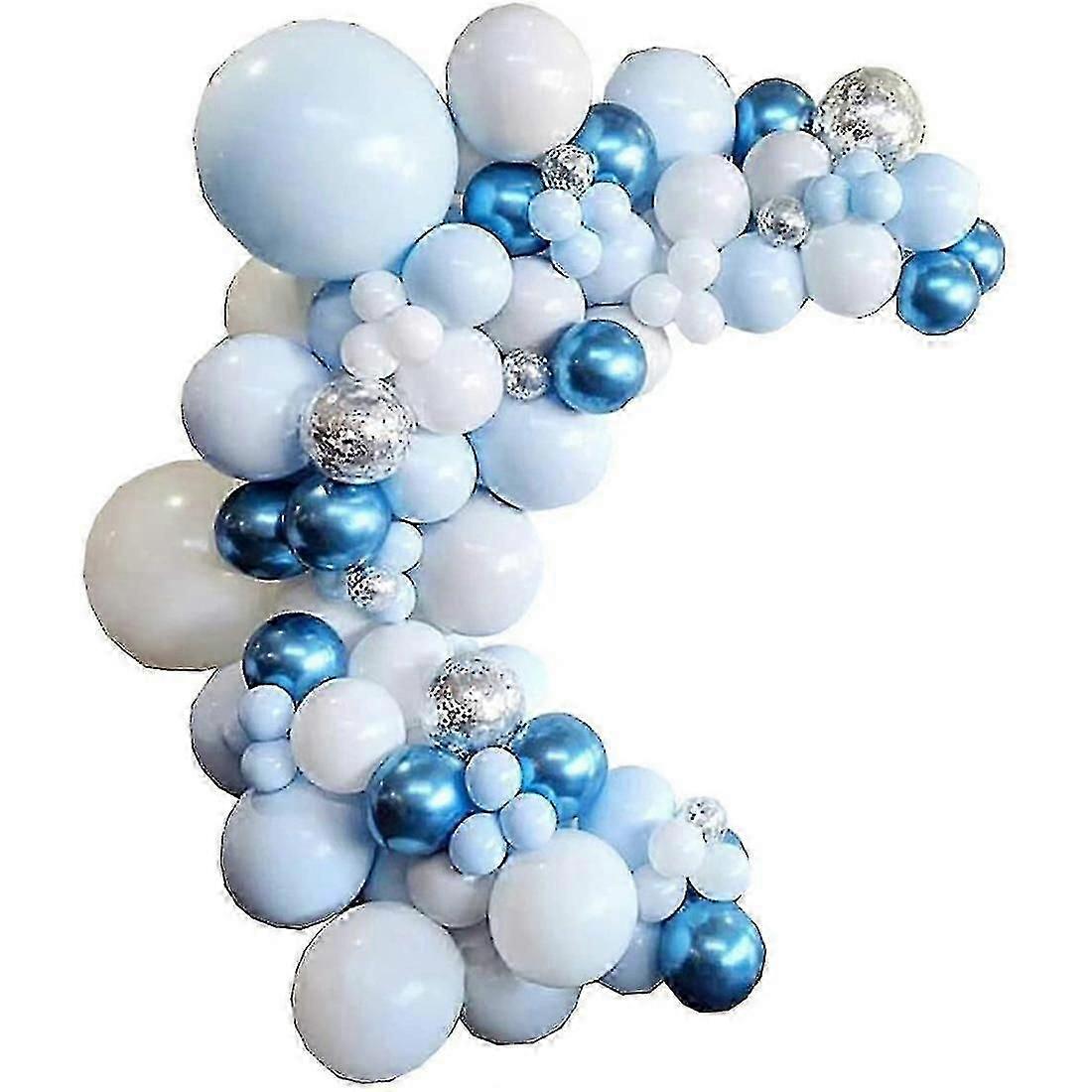 Silver Balloon Garland Arch Kit with 107 Pieces for Party Decorations