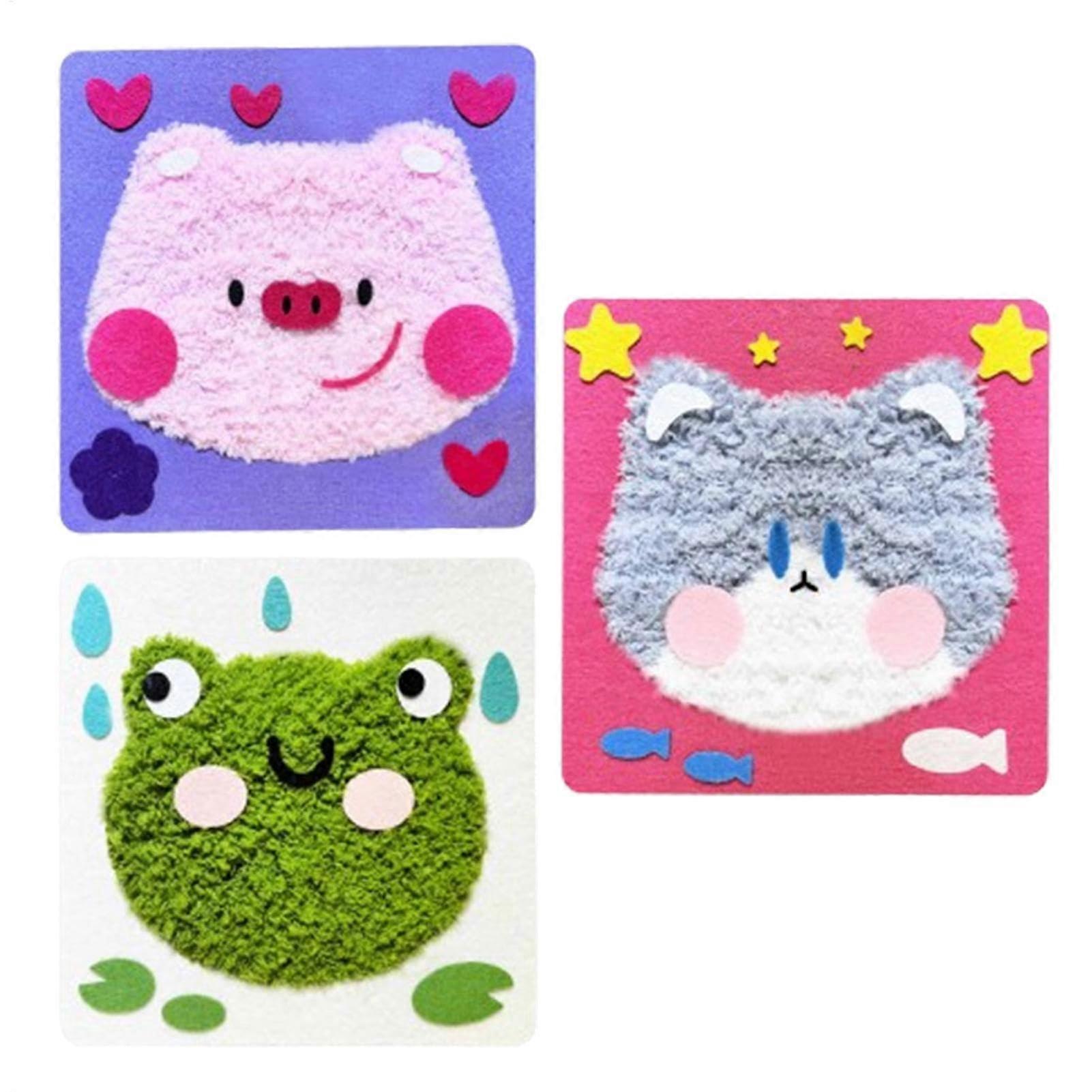 Animal Sewing Craft Kit with Embroidery Tools for Kids, Handmade Plush Doll Making Set of 2