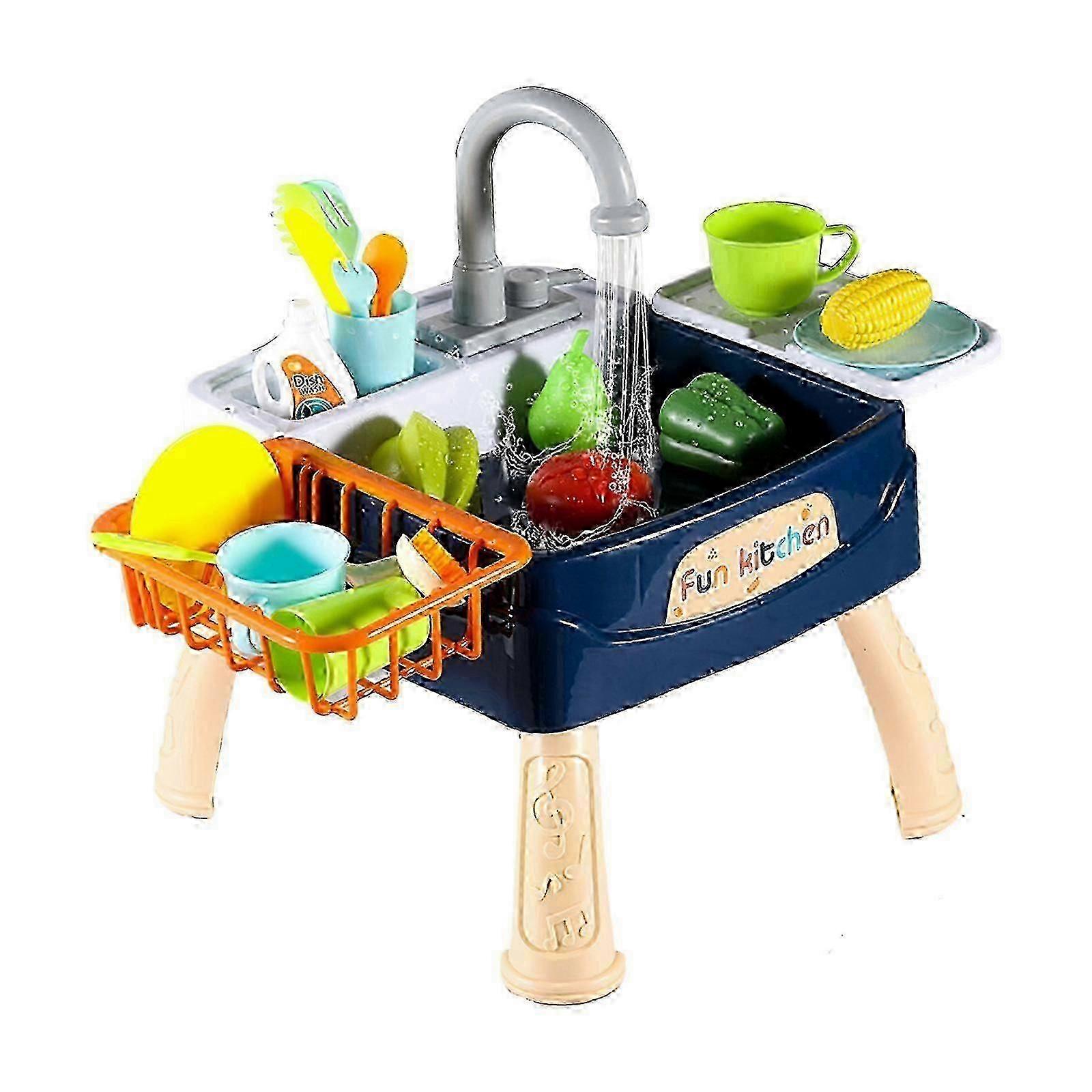Simulation Water Circulating Electric Toy Kitchen for Kids, Role Play & Learning with Educational Function
