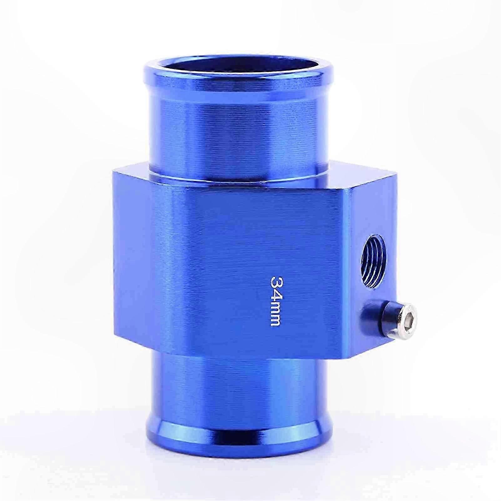 Blue 34mm Universal Car Temperature Sensor Adapter for Water Temp Joint Pipe Hose