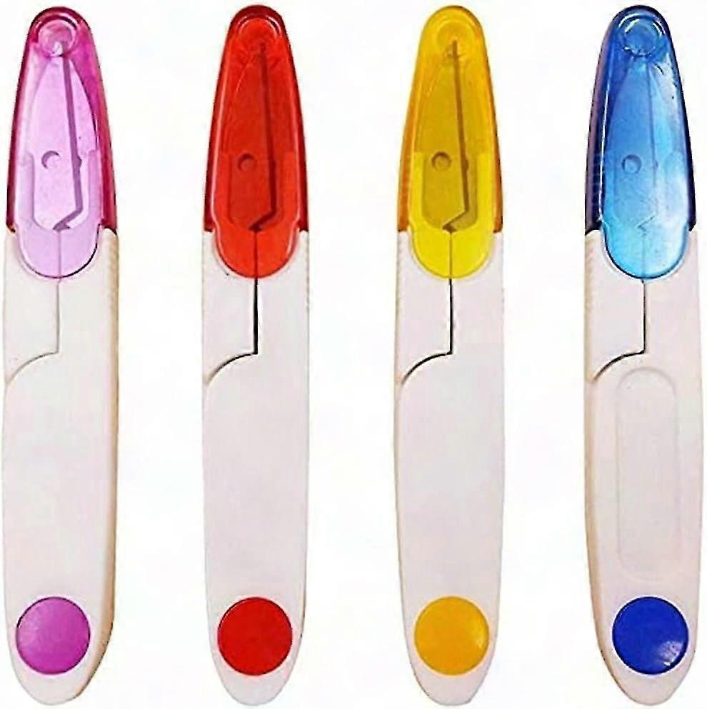 4 PCS Sewing Thread Cutter with Lid - U-Shaped Snips for Cutting Thread