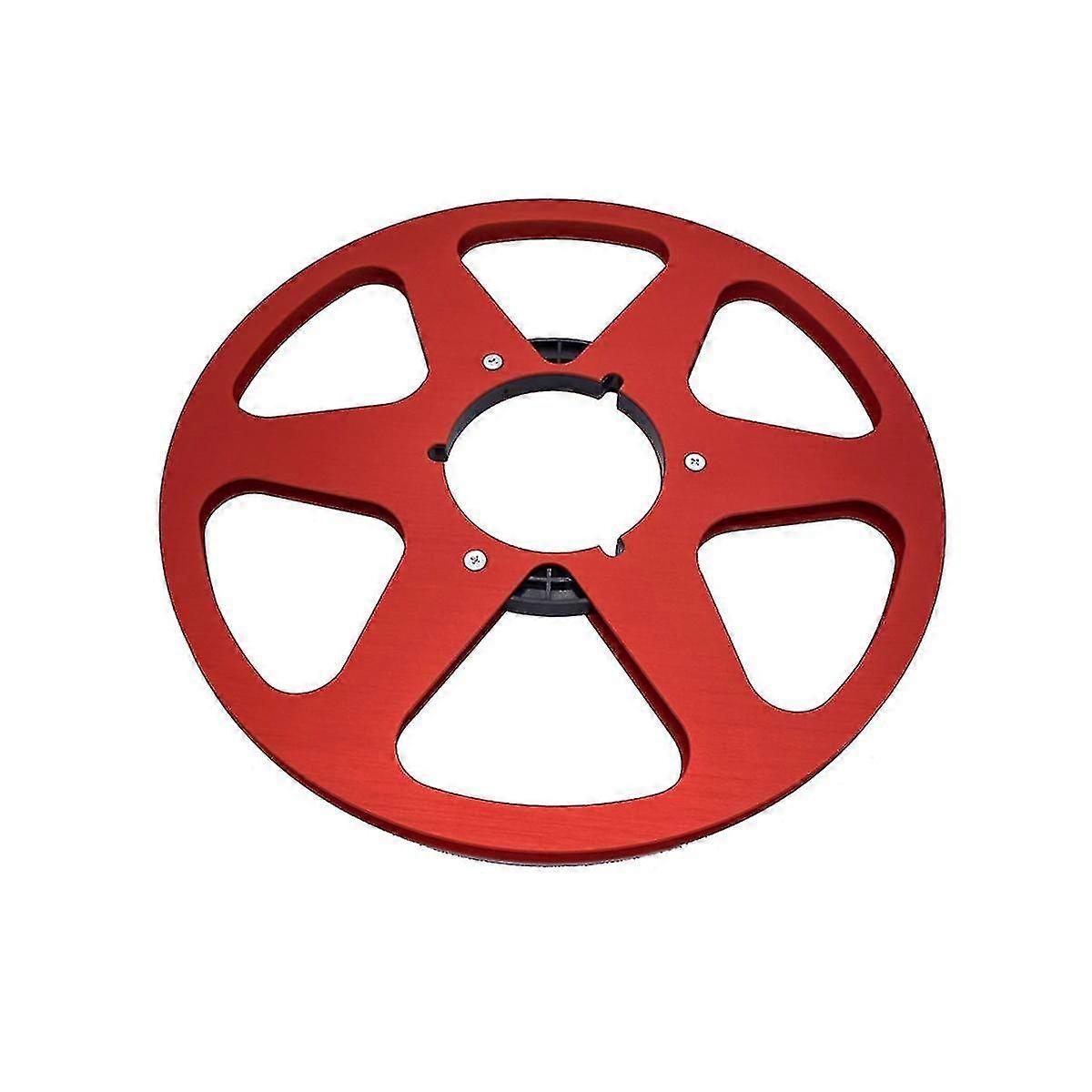 Enhanced 10.5-inch Metal Tape Reel with Analog Audio Quality - Red Aluminum Take-up Reel for Hub Open Reel Systems