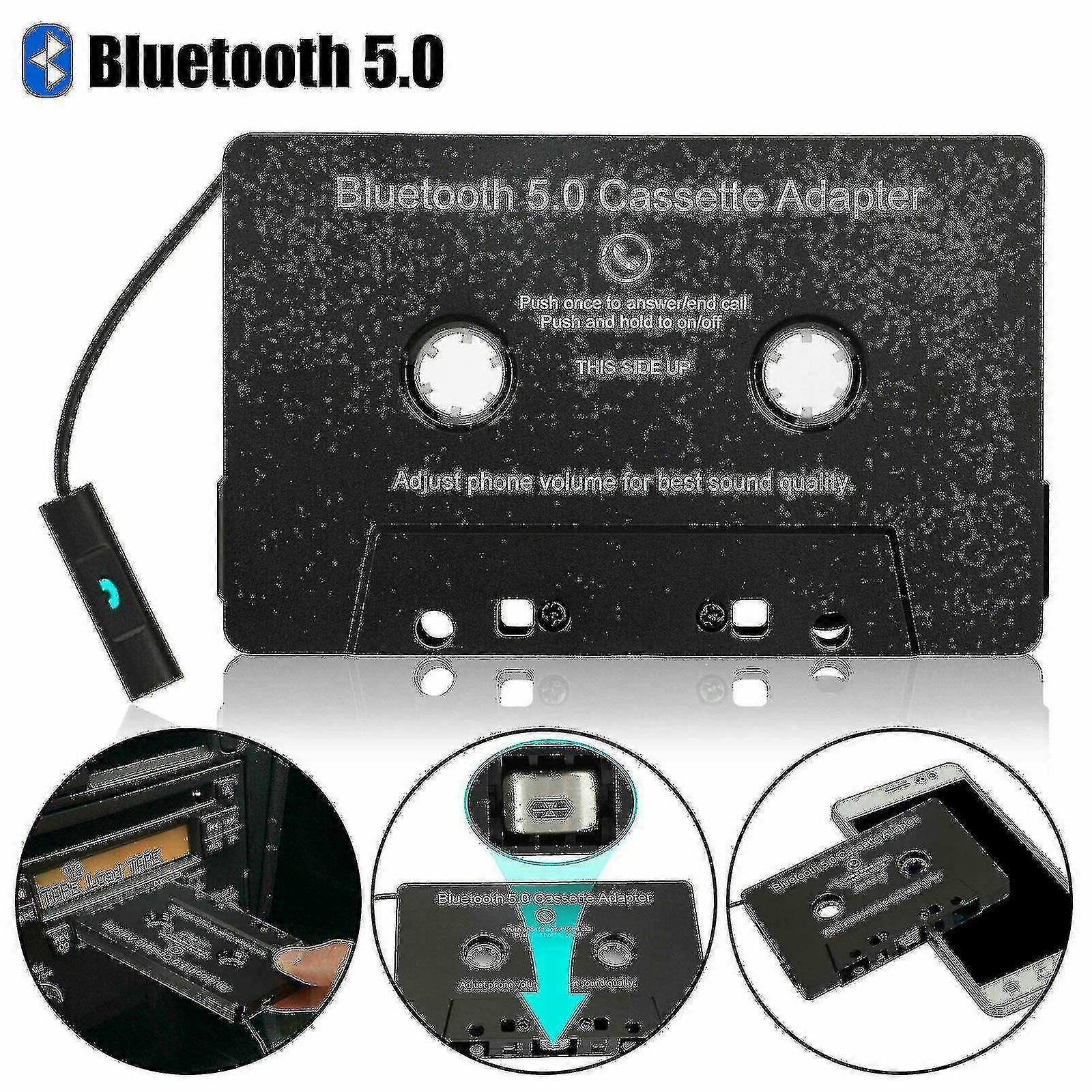 Bluetooth 5.0 Cassette Receiver Tape Player for Car Audio with Aux Adapter