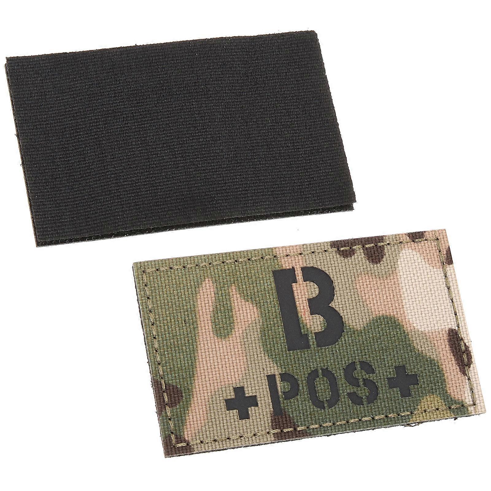 Patch de groupe sanguin B Camouflage réfléchissant pour uniformes Nylon vert avec conception auto-agrippante 2Pcs
