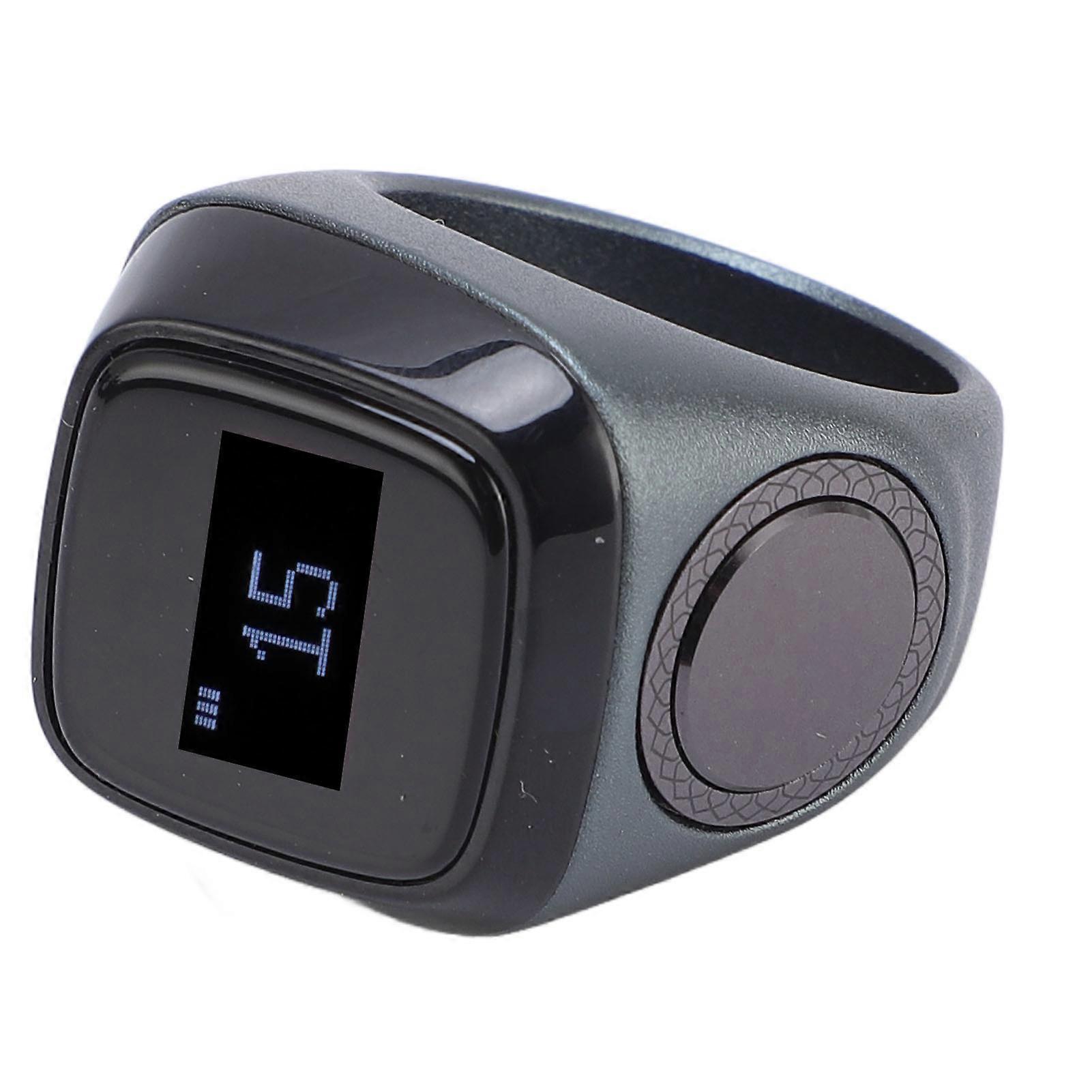 Smart Bluetooth Ring Step Counter 40mAh 0.49" Graphite OLED
