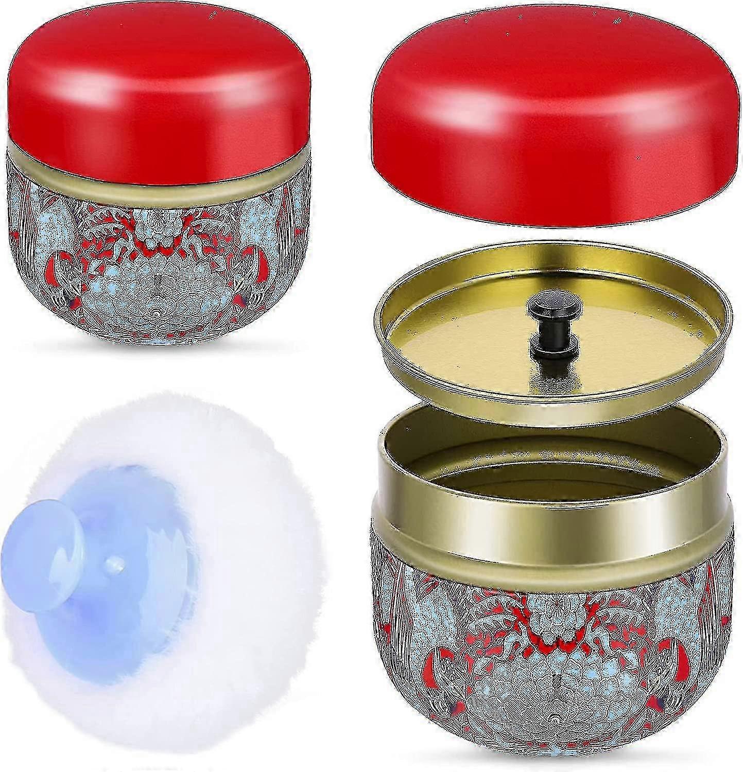 Empty Refillable Powder Case with Soft Puff for Body & Dusting Powder, Travel-Friendly Makeup Box