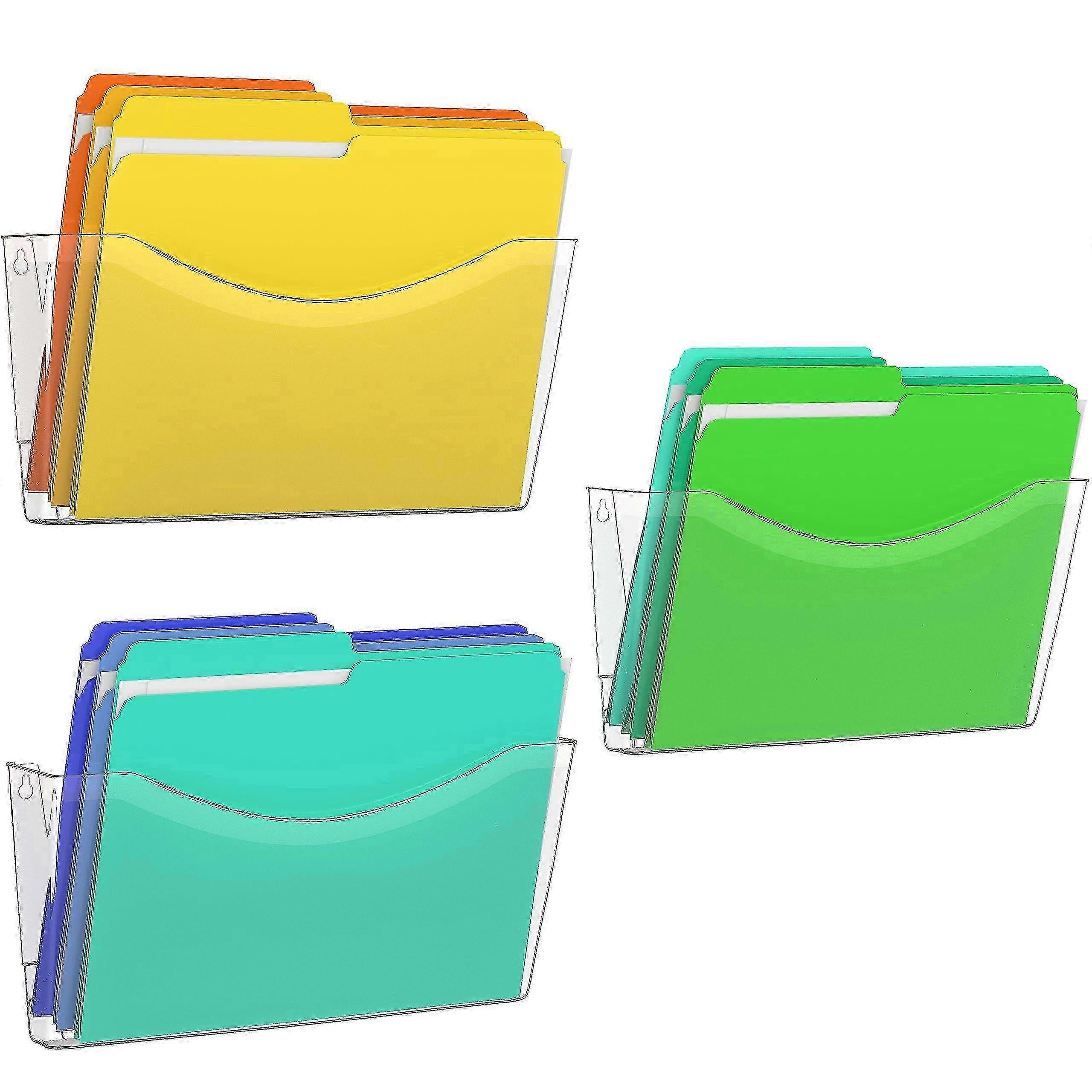 3-Pack Clear Plastic Document Holder with Single-Layer Design for Office Organization and Paper Storage