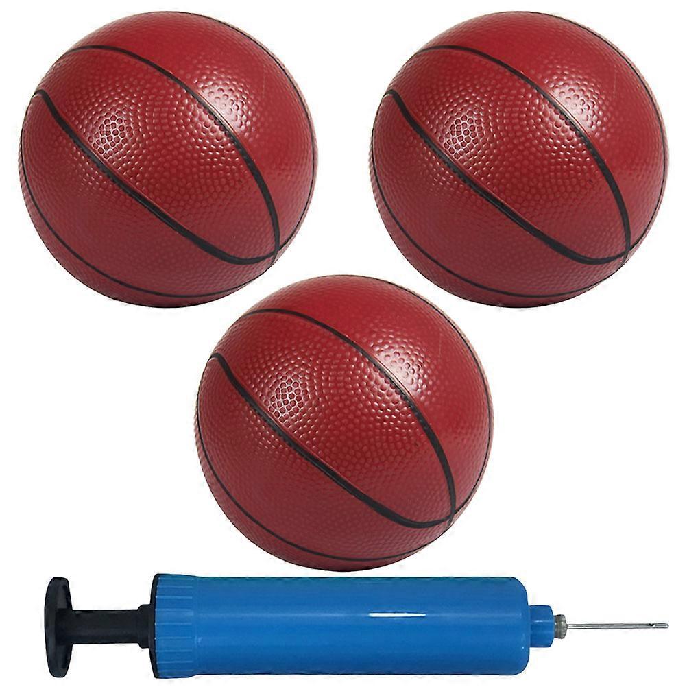 3pcs Inflatable Mini Basketball PVC Balls with Random Color Inflator – Indoor Sports Accessory for Fun Playtime Activities for Adults