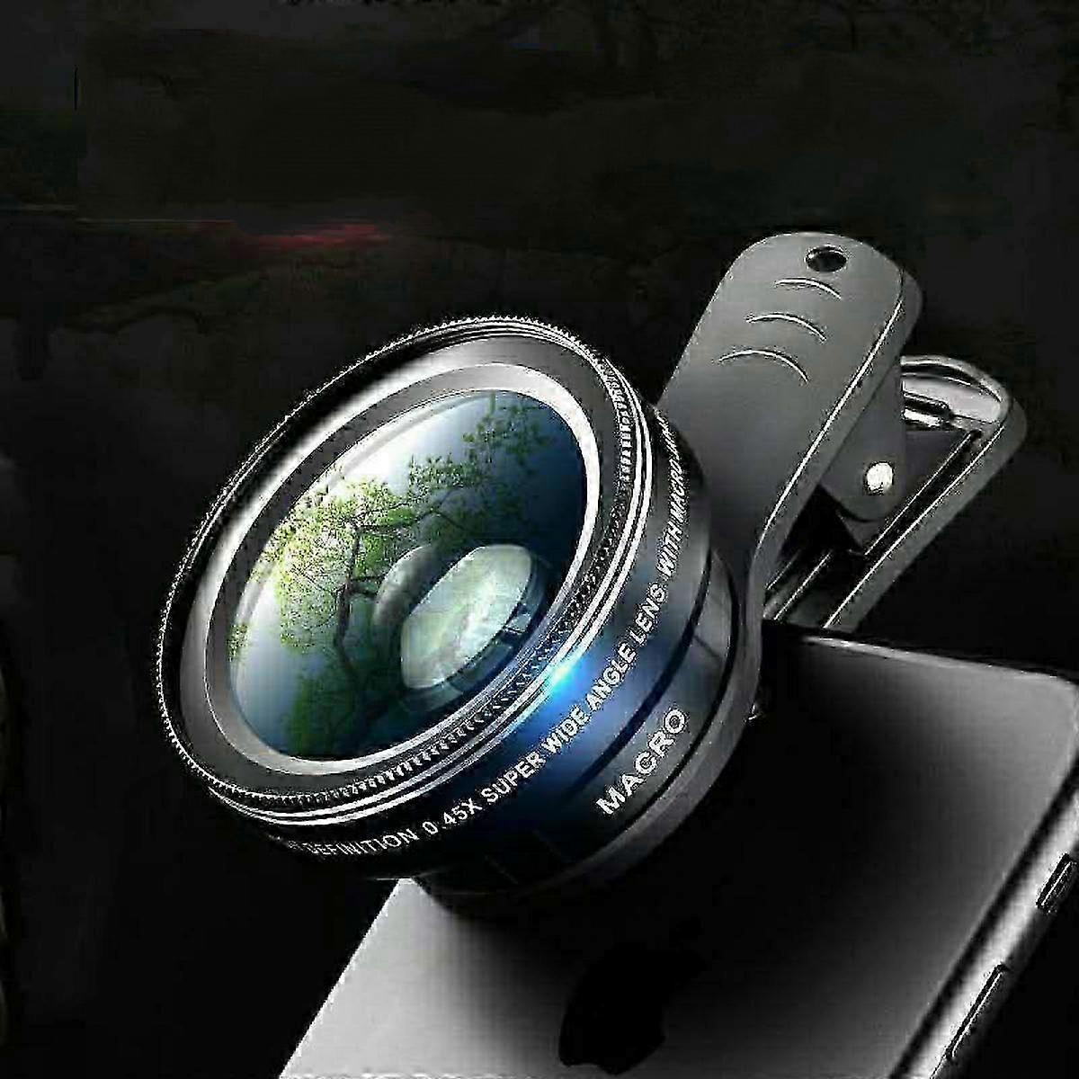 2-in-1 Wide-angle Macro Lens For Mobile Phone Cameras