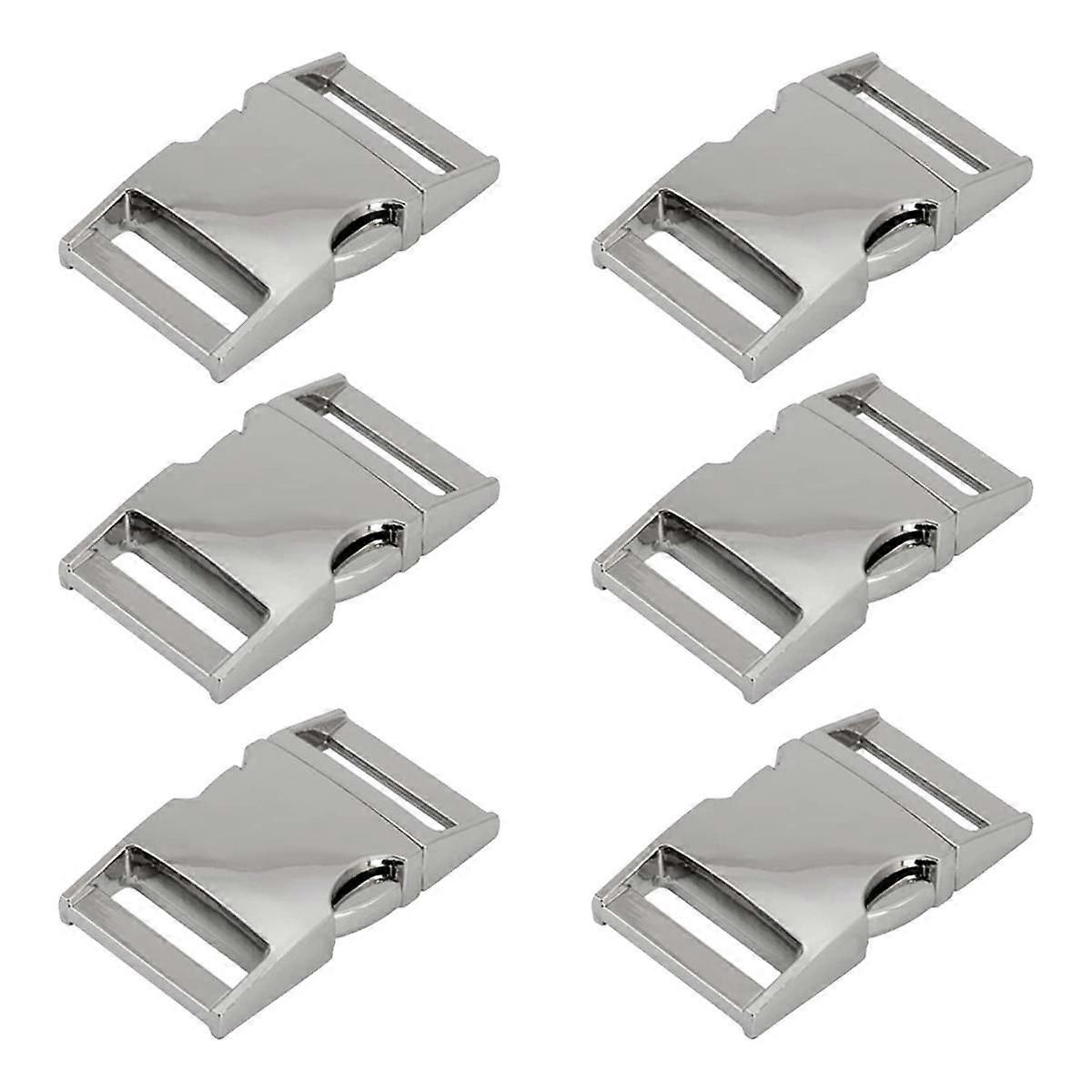 6Pcs Paracord Bracelet Buckles 6Pcs Metal Quick Release Buckles Belt Buckle,1 Inch Silver
