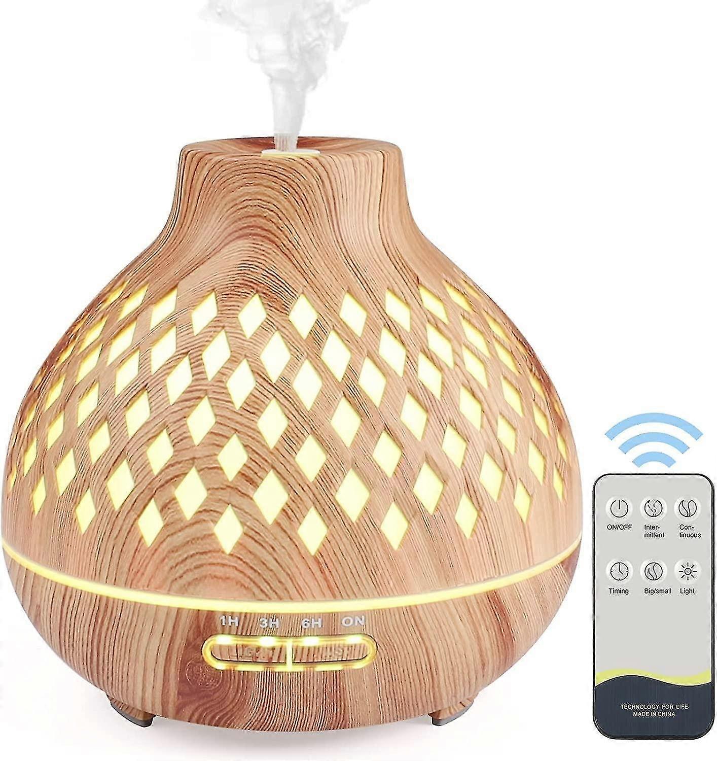 400ML Essential Oils Diffuser, Electric Fragrance Diffuser with Remote Control Ultrasonic Humidifier