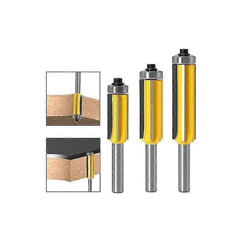 8mm Shank Wood Router Bit with 4 Blades, 3-Piece Finishing Pattern Router Bit