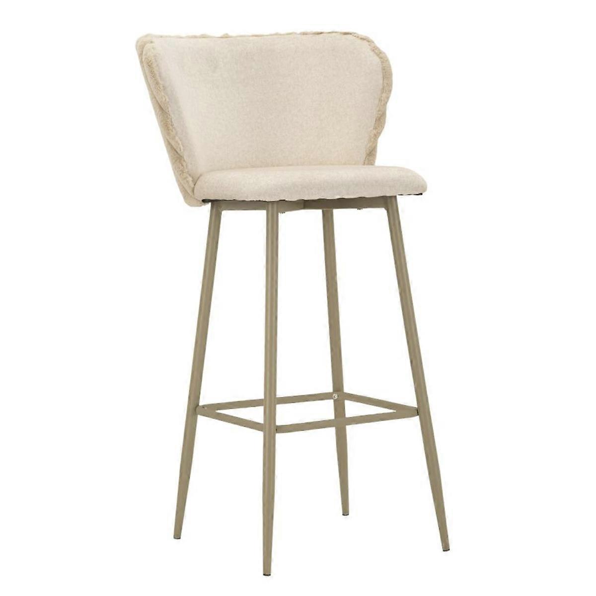 Ensemble de 2 tabourets hauts MF883, Beige, Polyester, 55x58x106 cm