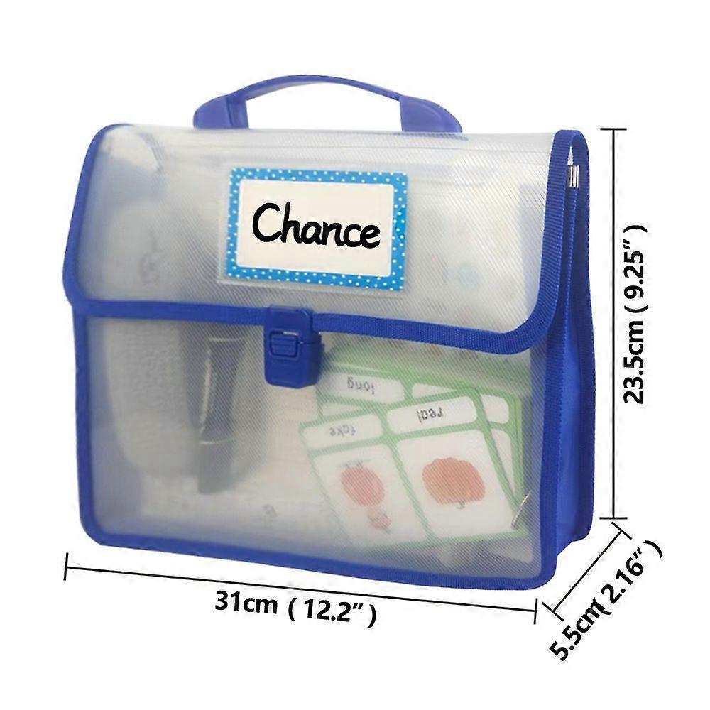 1 Set Plastic File Folder: Waterproof Expandable Documents Organiser With Label Pocket & Button Closure Transparent Portable Wallet Envelopes For Offi