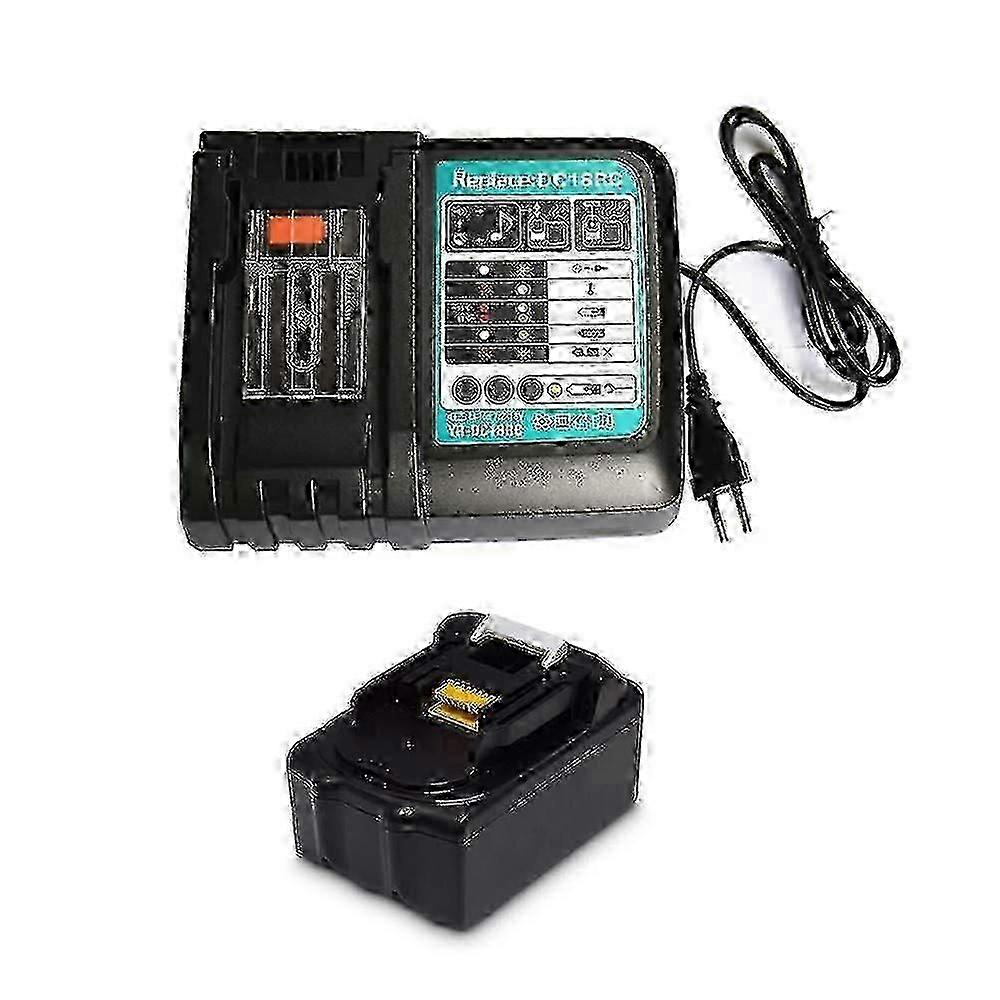 Replacement 14.4V-18V 5.0Ah Battery Charger for Makita Tools - EU Plug with USB Port Included
