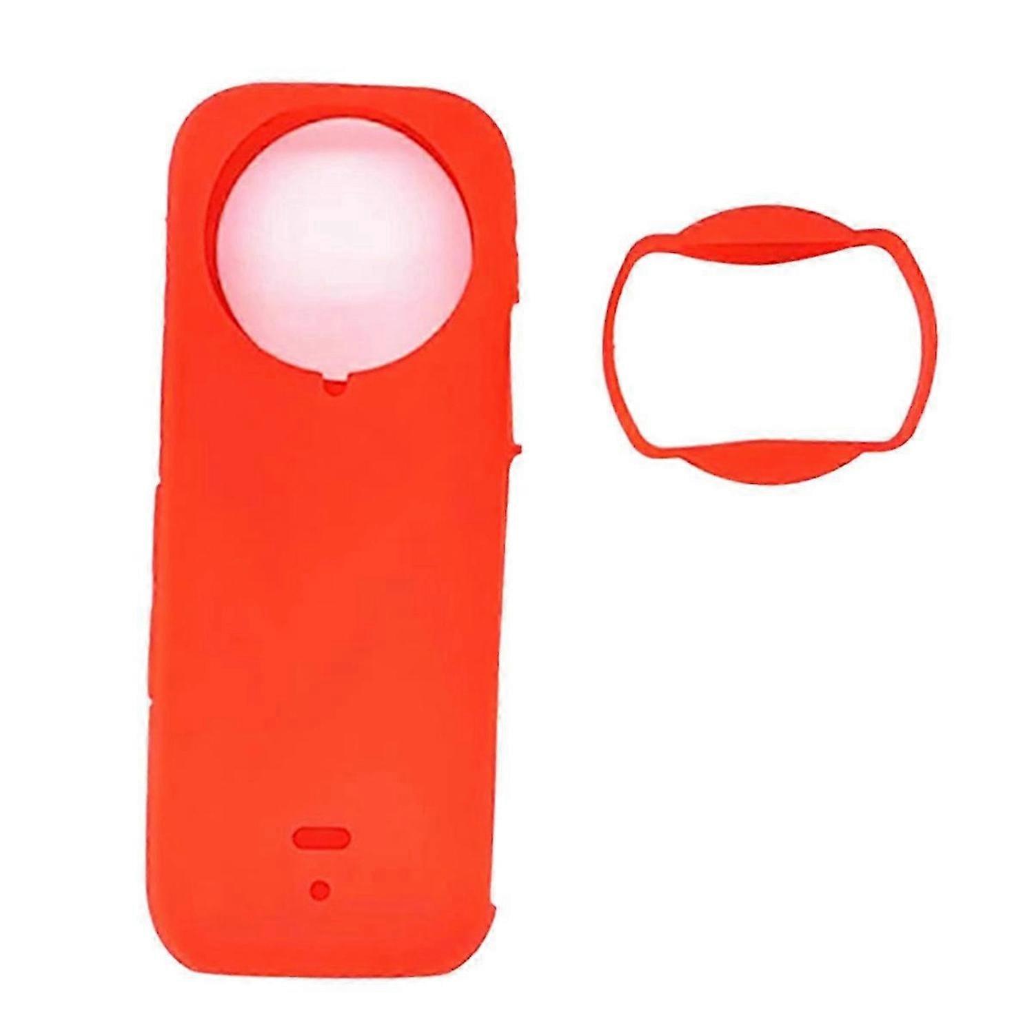 For Insta360 X4 Silicone Protective Case, Panoramic Camera Red
