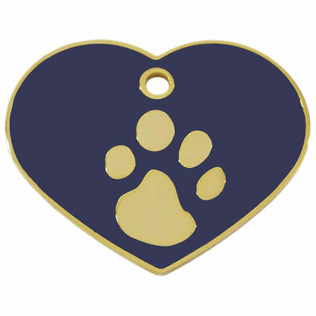 Identification plate for collar Imarc Heart Blue Golden