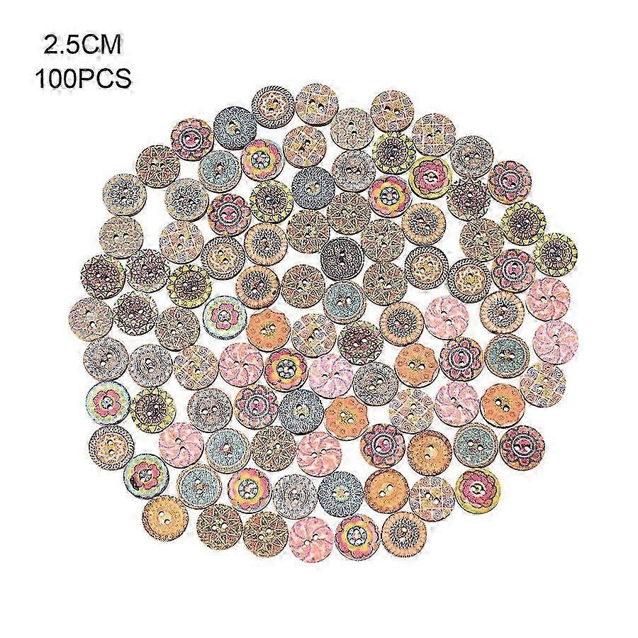 Colorful Wooden Craft Buttons for Handmade Projects 100 Pack 2025
