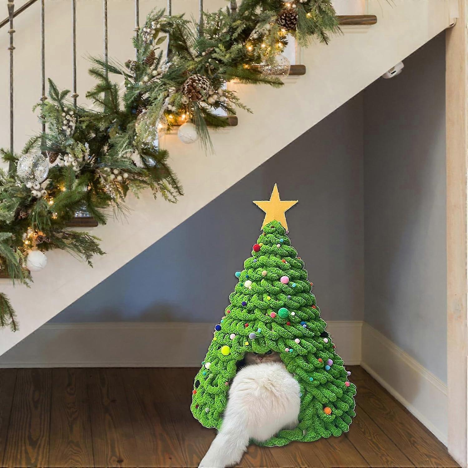 Christmas Tree Cat Bed Material Set For Kitten Beds And Pet Furniture Decorations For Cats And Dogs