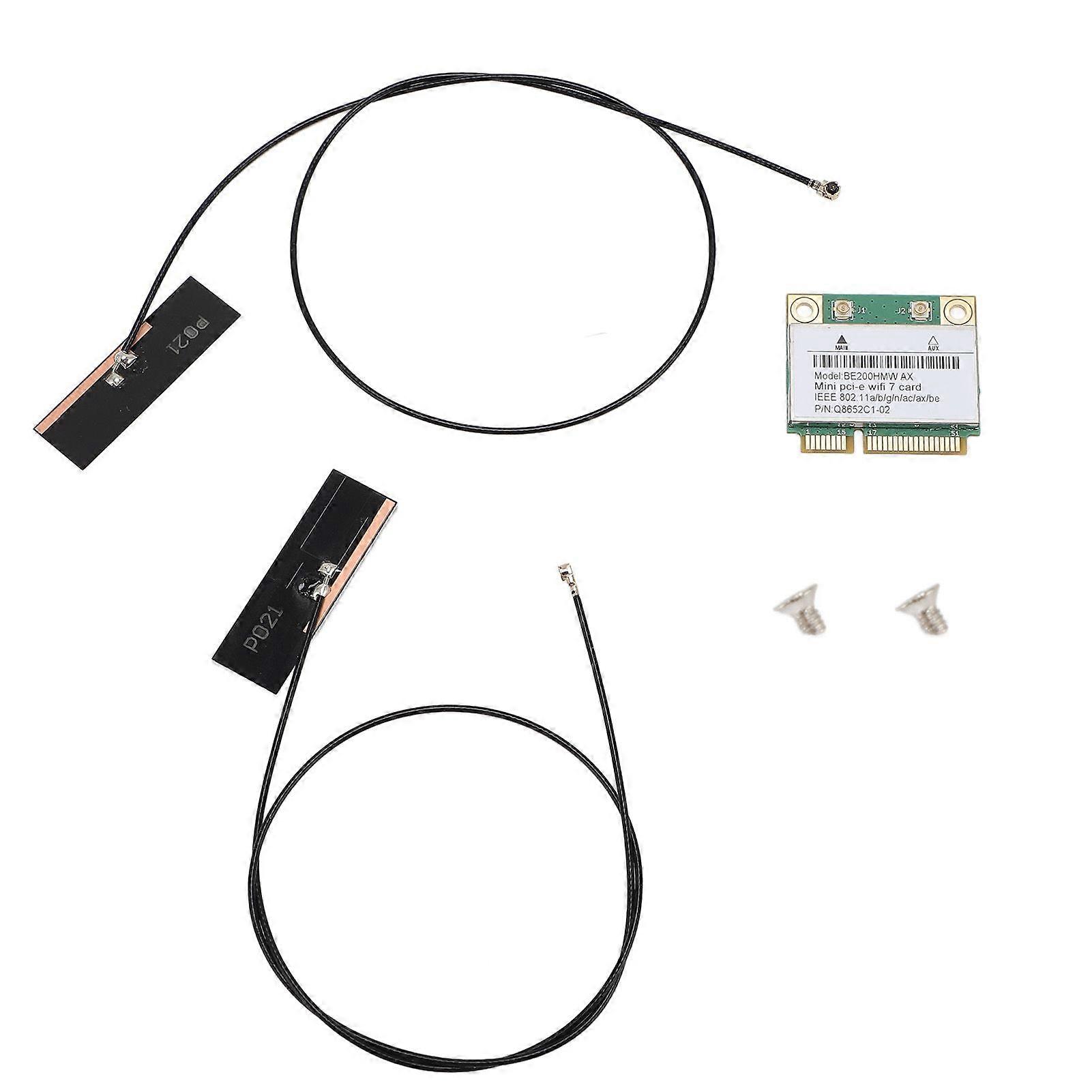 Mini PCI E WiFi 7 Card 8774Mbps 2 Band Gigabit Wireless Network Card BE200HMW for PC With Antennae