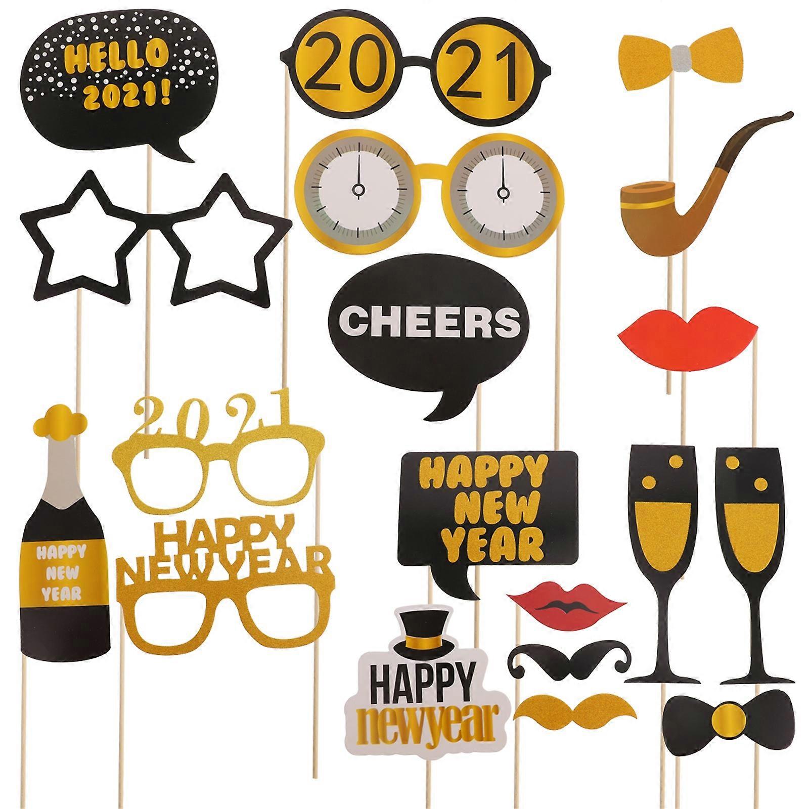 New Year Photo Props for Decoration 20Pcs Paper Material Assorted Color