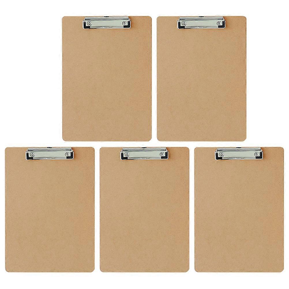 5Set Office Writing Clipboard With Light Brown Rectangular Design For Home Use And Professional Occasions