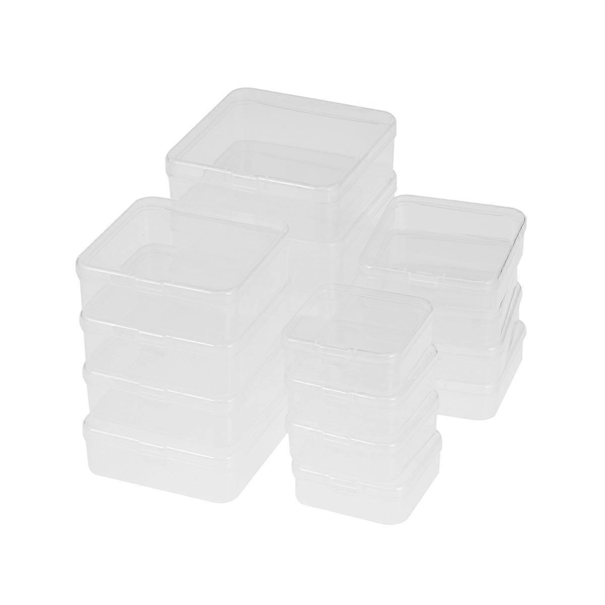 Component Storage Box Plastic Storage Small Clear Containers 16Pcs Snap