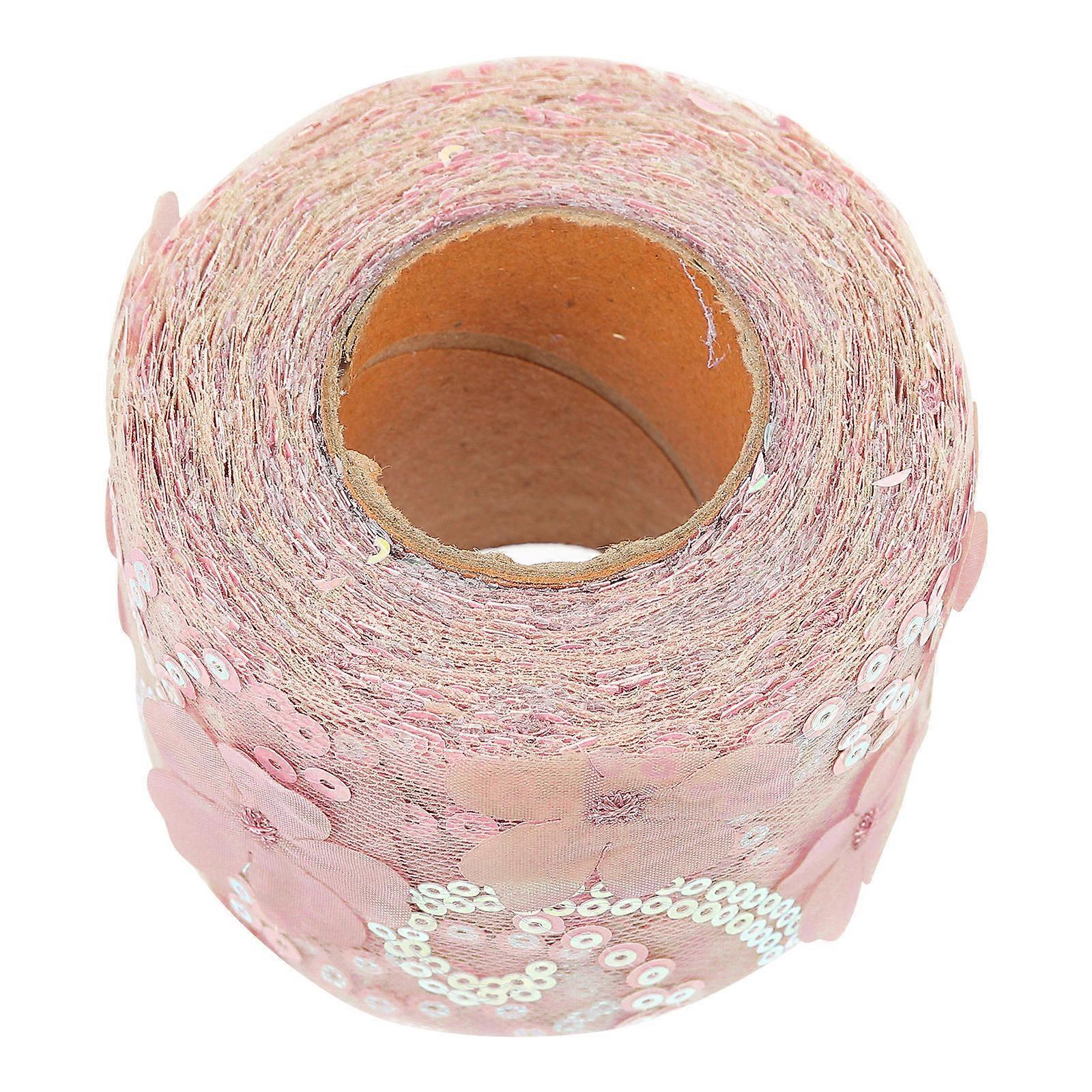 Ribbon Floral Bowknot Diy Projects Polyester Pink Decorative for Women 1roll