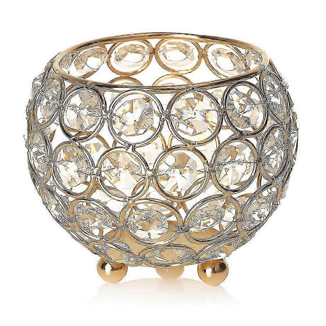 Crystal Tea Light Candle Holders/candle Shade 10cm Diameter(golden)
