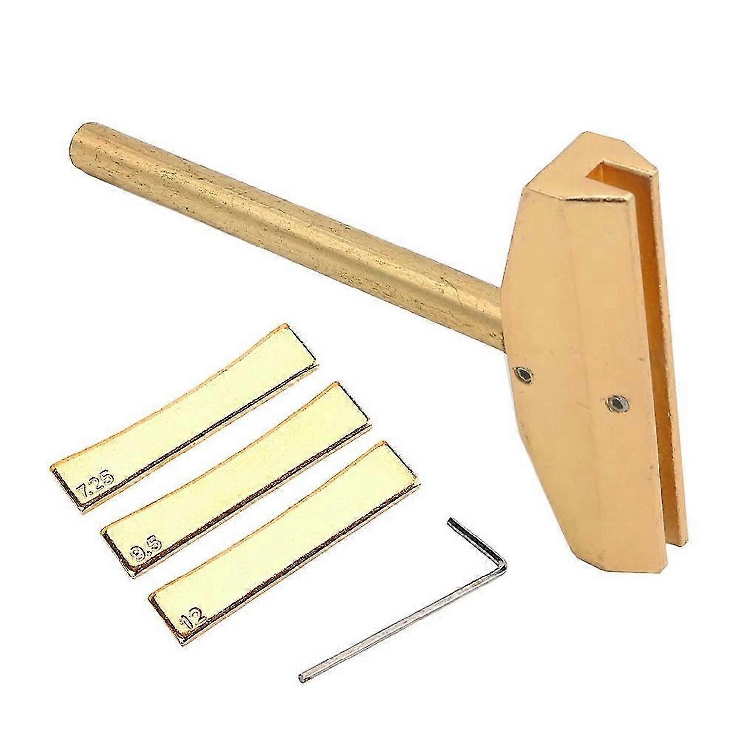 Guitar Bass Fingerboard Fret Caul Tool with Brass Radian Inserts Fretting Tool for Guitar Setup Main