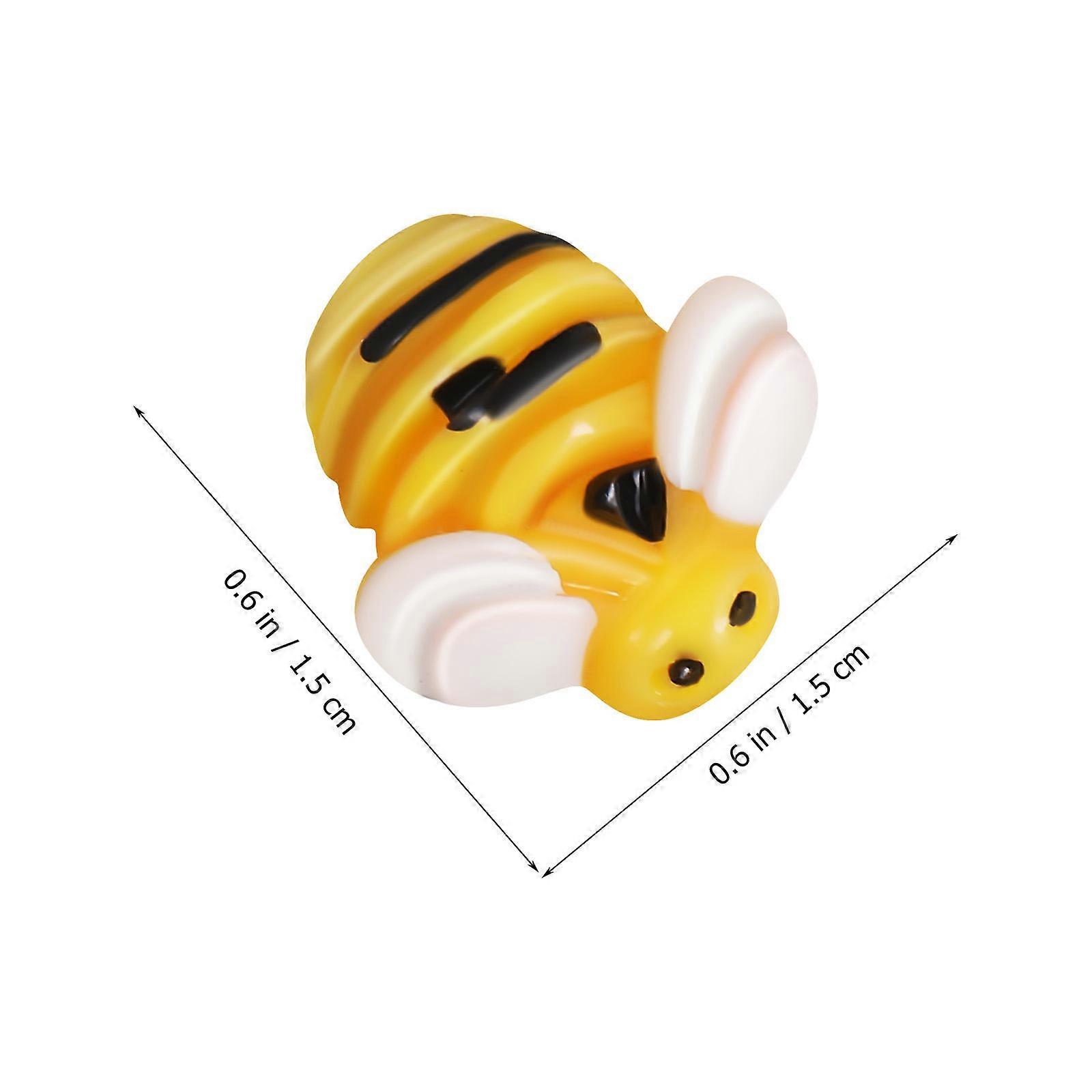 Resin Miniature Figurines Epoxy Resin Bee Filler for Stationery Boxes Yellow Material Suitable for Diy Material 50Pcs