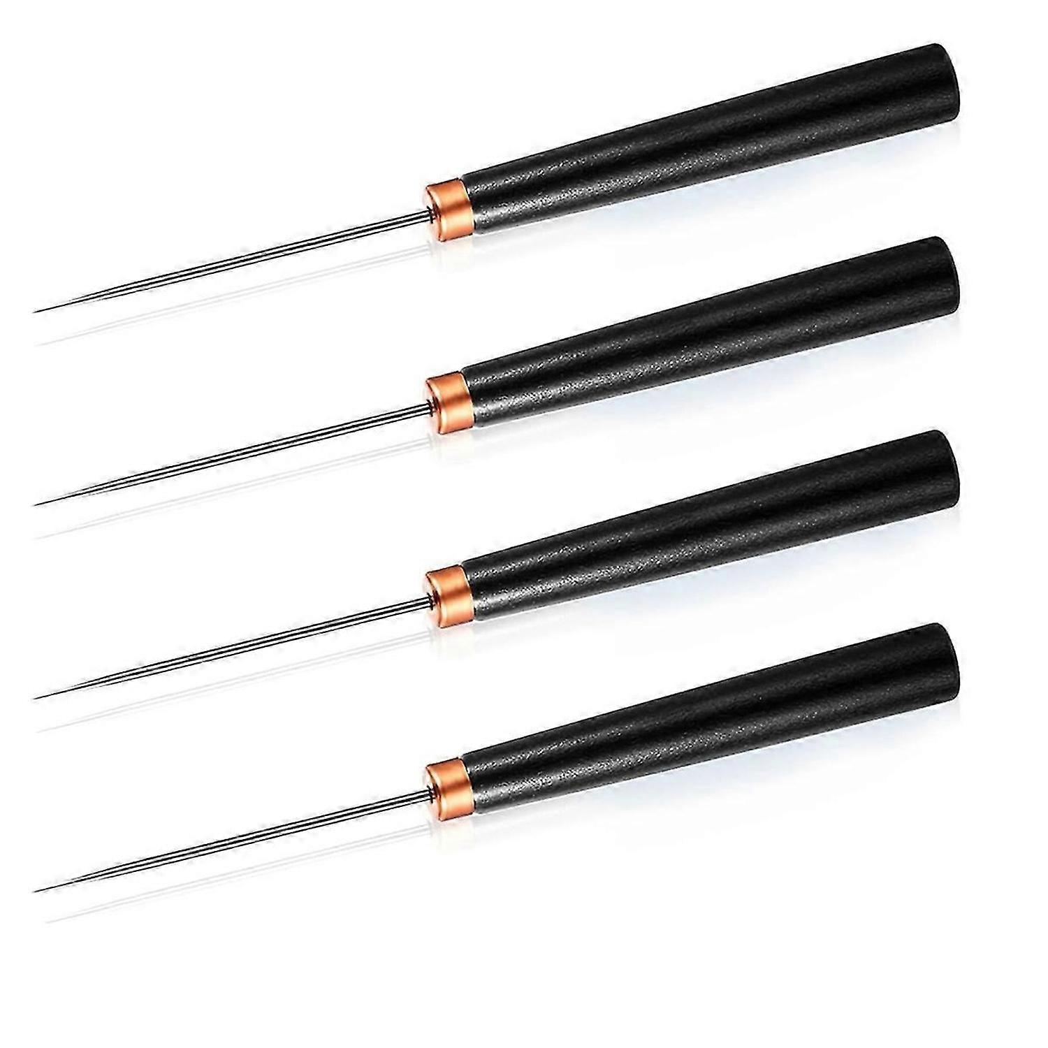 4pcs Shaving Awl Tools with Wooden Handle, Sewing Awl Set Kit Tailor Awl for Punching Stitching Awl