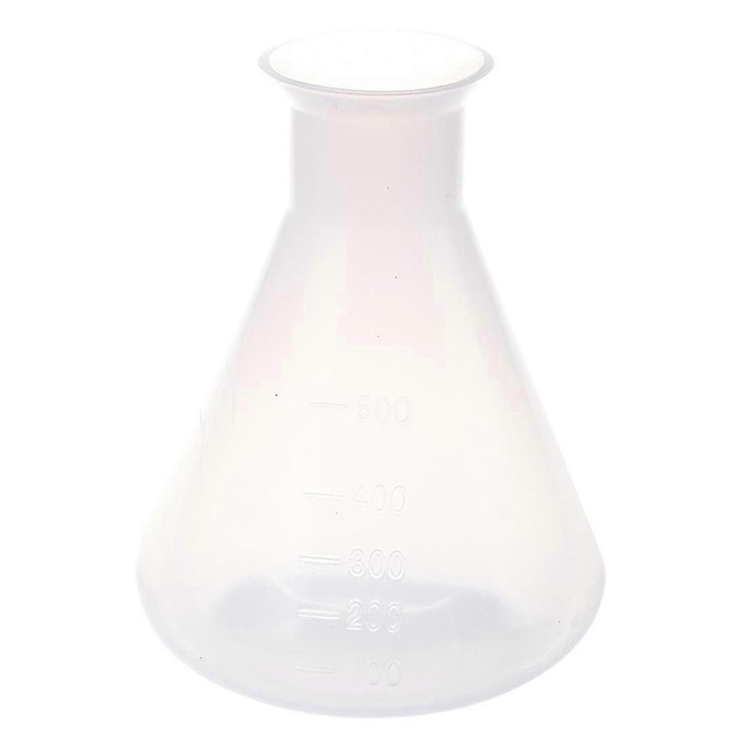 500ml Clear Plastic Laboratory Chemical Conical Flask Storage Bottle