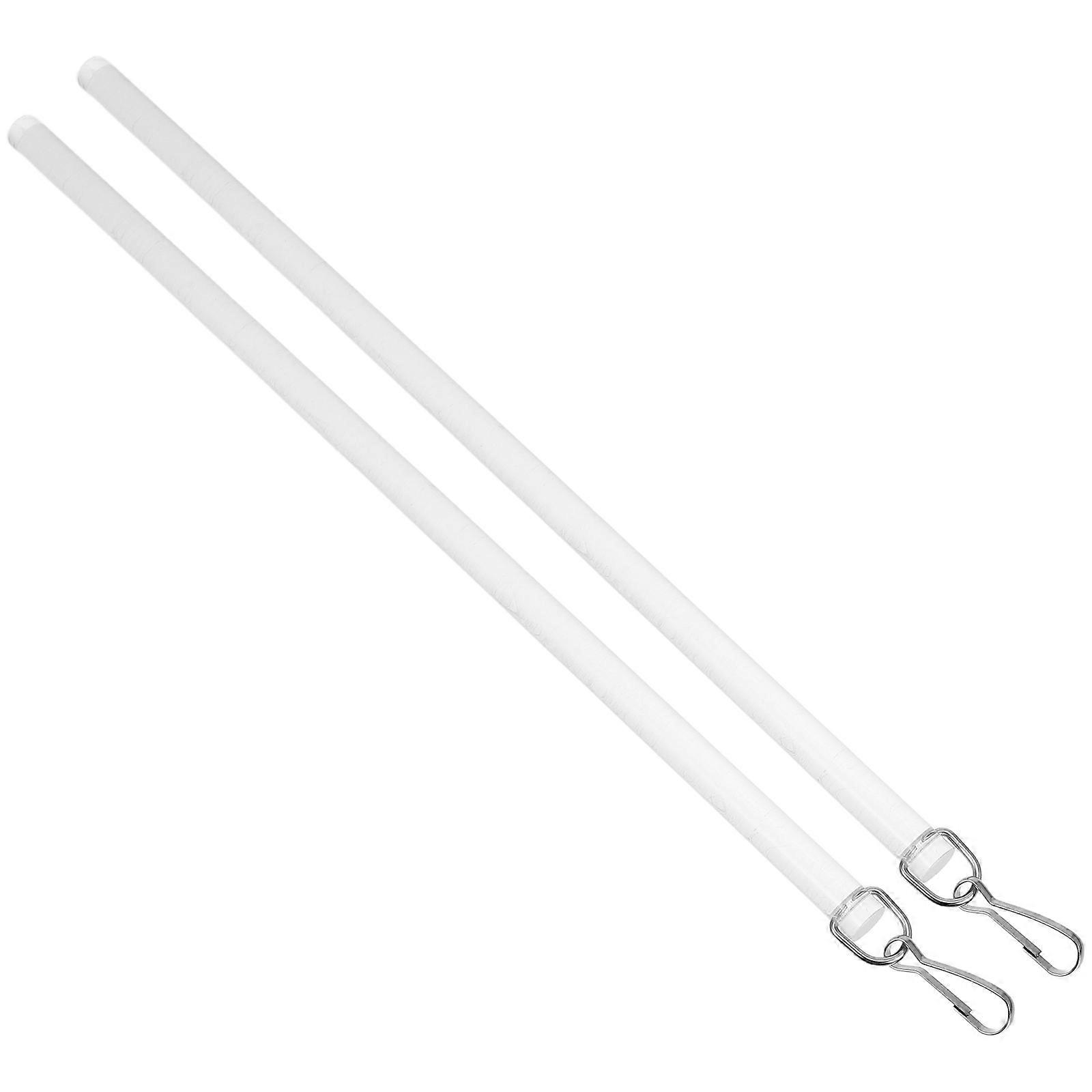 Drapery Wand Clear Curtain Opening Rod with Plastic Caps 10Pcs Set