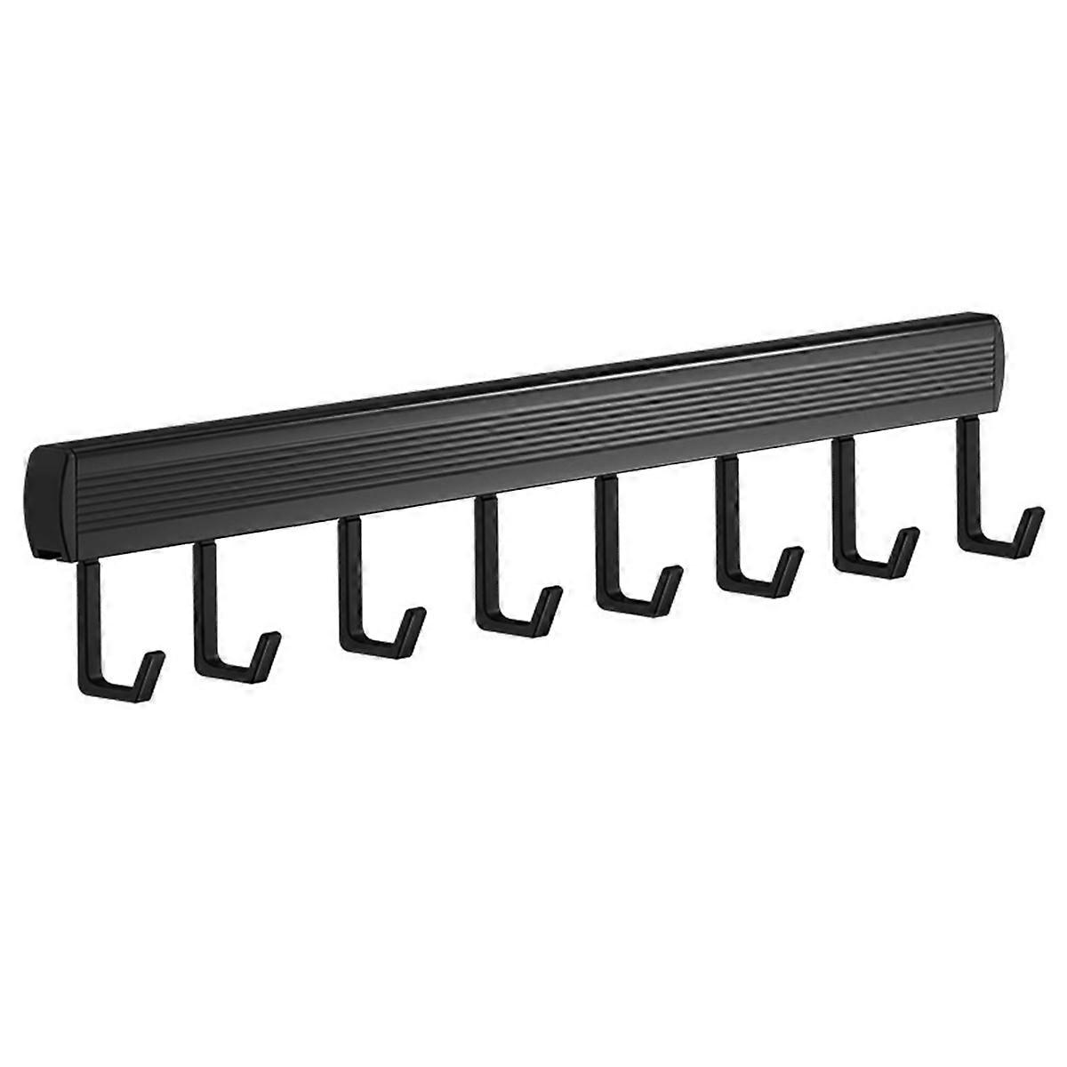 8-Hooks Kitchen Hook Rack Wall Mounted Hangers Rack,Black
