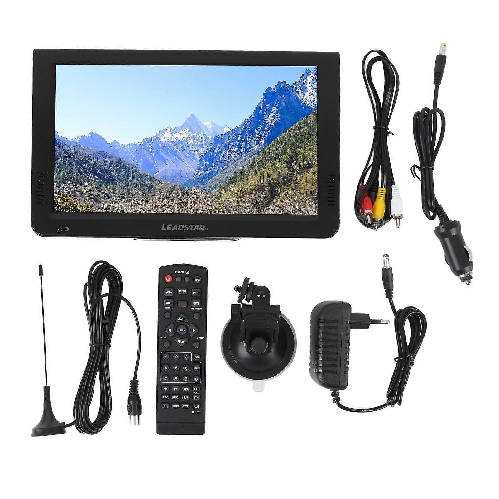 10in Digital TV LED Color Screen 4000mAh Battery Portable Digital Television Video Player with Suction Cup Car Charger Cable