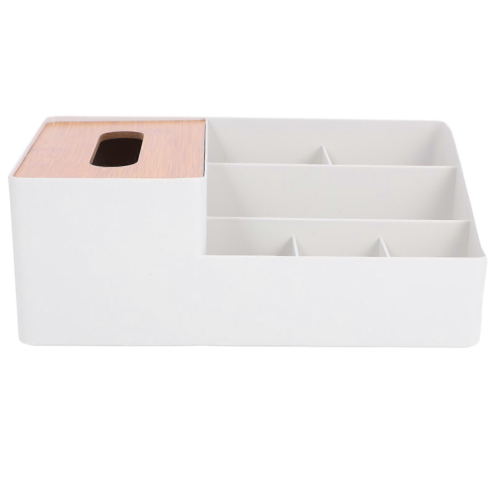 Desktop Organizer Box with Compartments for Tissue Storage 3Pcs Multi-Use
