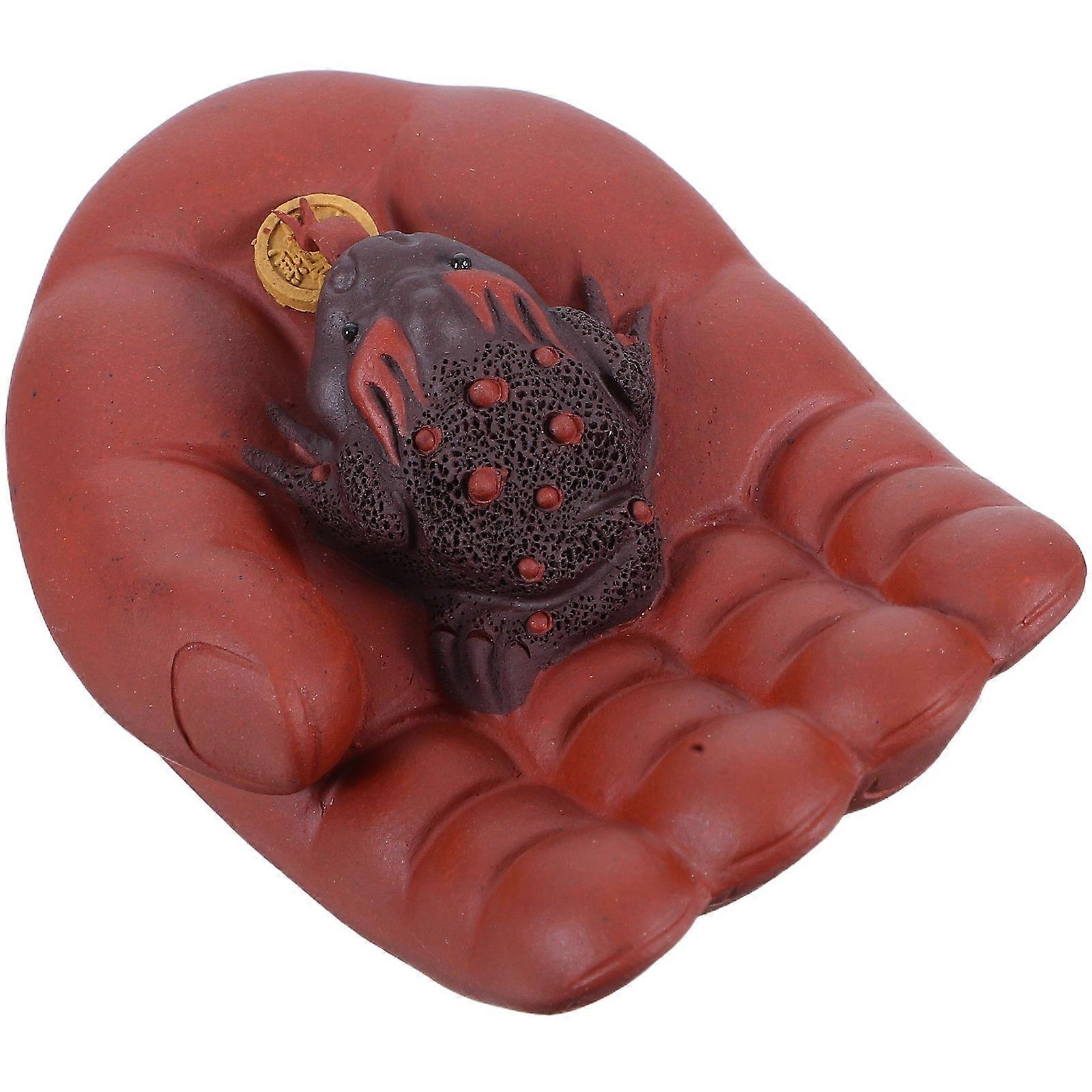 Unique Purple Clay Toad Statue for Decor 5Pcs Tea Pet Figurines