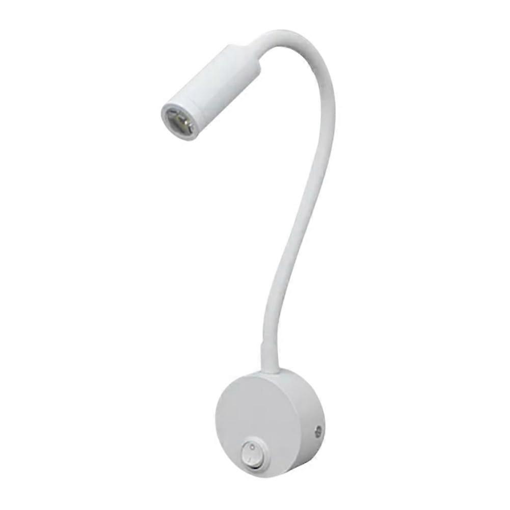 3W Wall Mounted Reading Light Flexible Gooseneck LED Sconce Lamp For Bedroom Office Workbench Studio Easy Install Ref: 4356