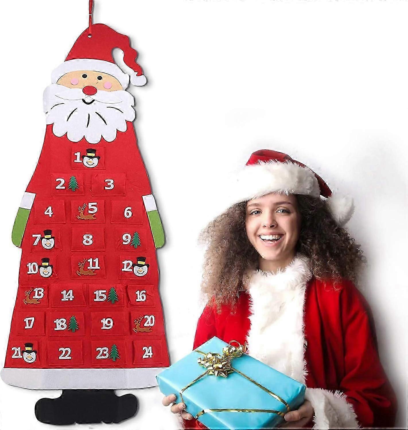 Diy Christmas Advent Calendar 24 Day Countdown Calendar With Pockets Diy Christmas Ornaments Hanging Decorations