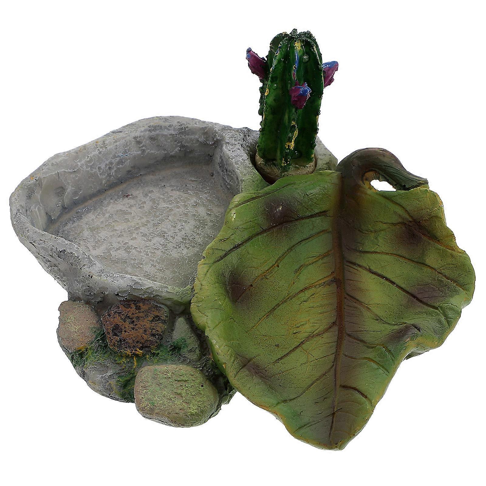 Resin Crawling Pet Food Feeder Reptile Water Feeders for 2Pcs Use