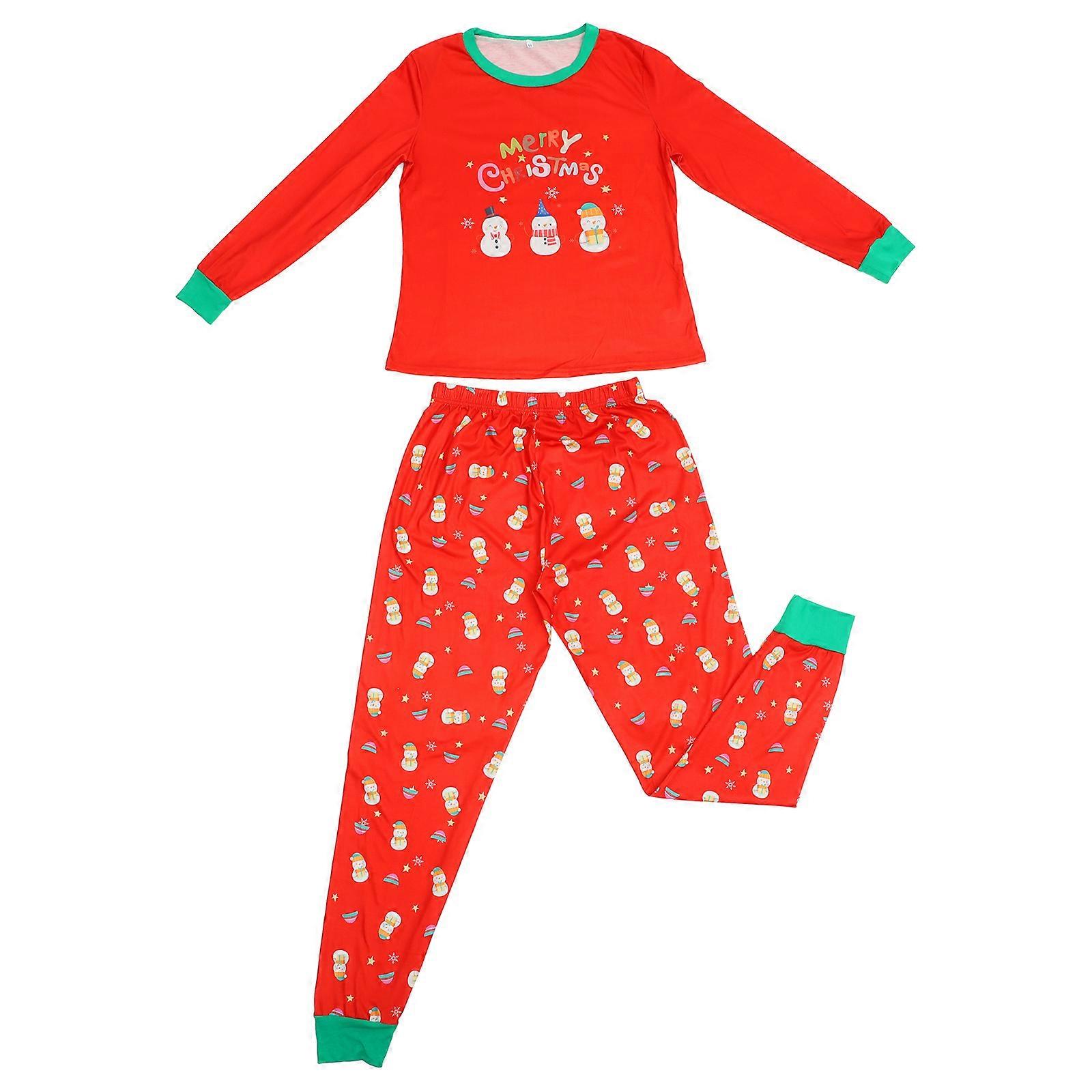 Christmas Parent-Child Clothes Snowman Printing Costume for 1Set Red