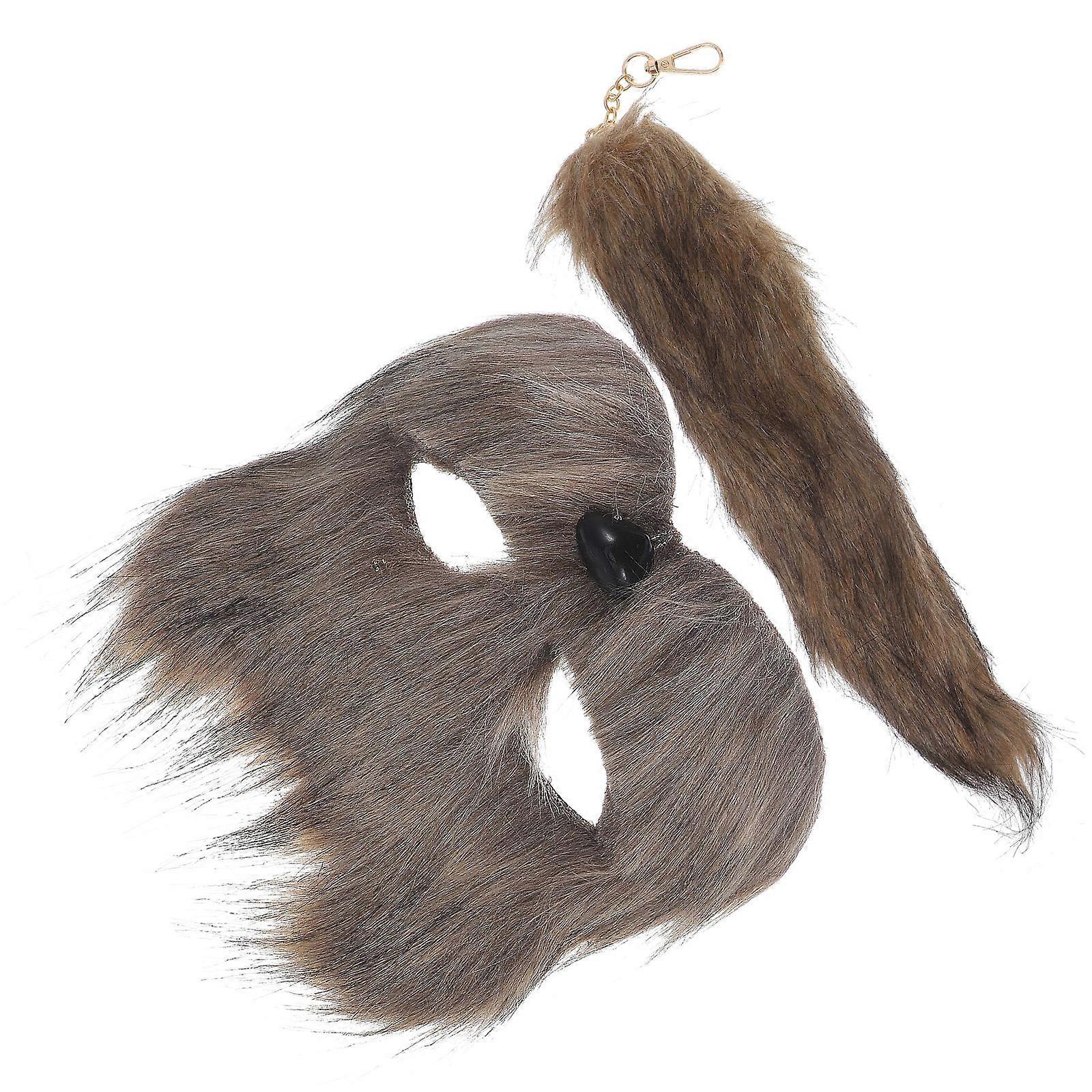 Animal Fox Mask Tail Costume Prop with 5Sets for Party Use