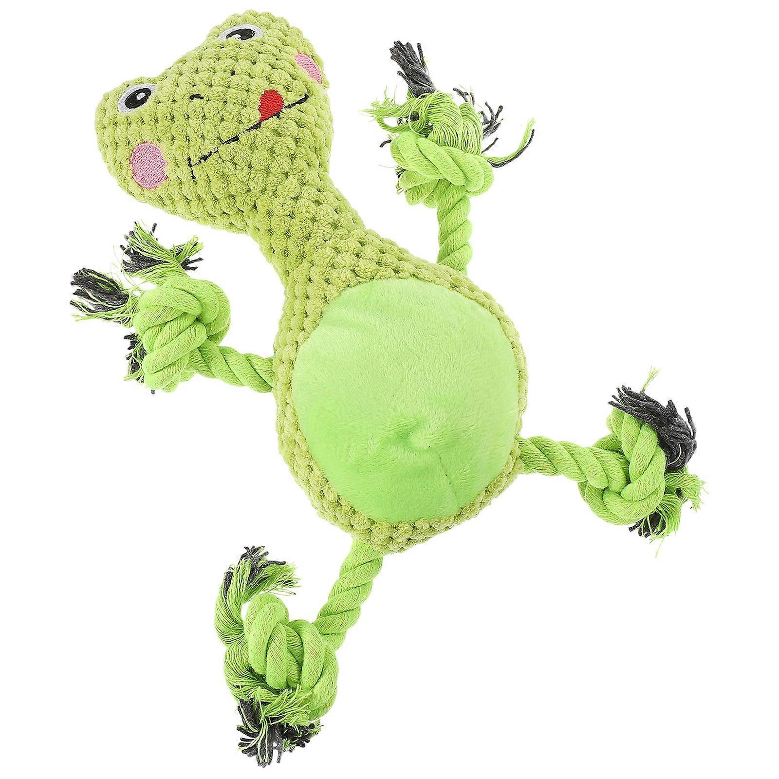 Interactive Plush Dog Toy Squeaky Chew Toy For Indoor Play Frog Shaped 5Pcs