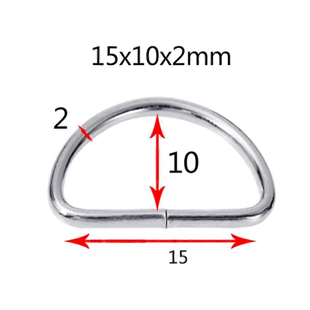 Metal D Buckle Ring for Backpack Strap Craft Use 200Pcs Silver