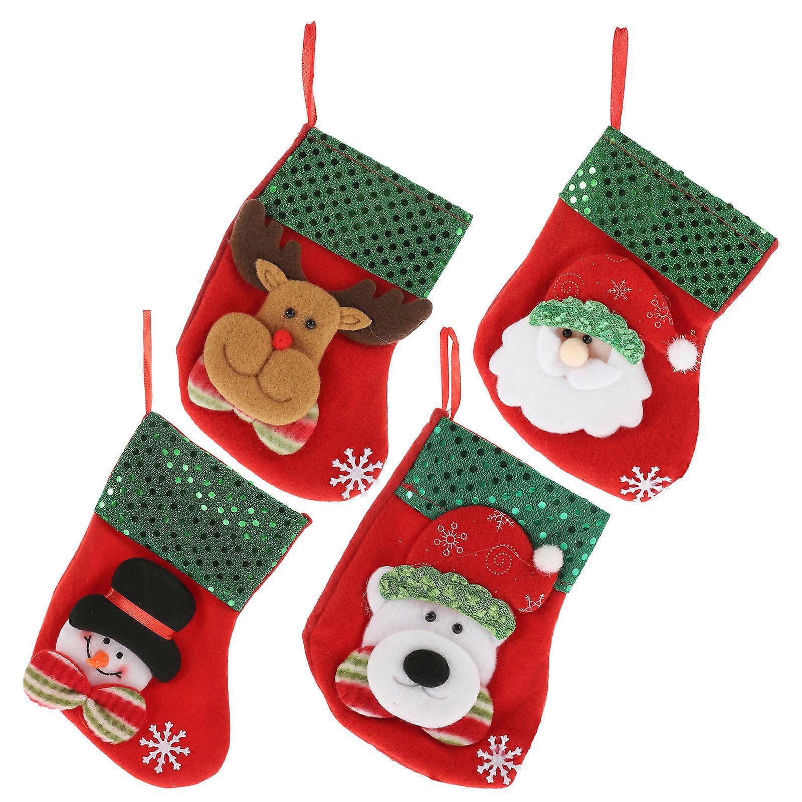 Christmas Tree Decorations Stockings for Storage 20Pcs Nonwoven Red
